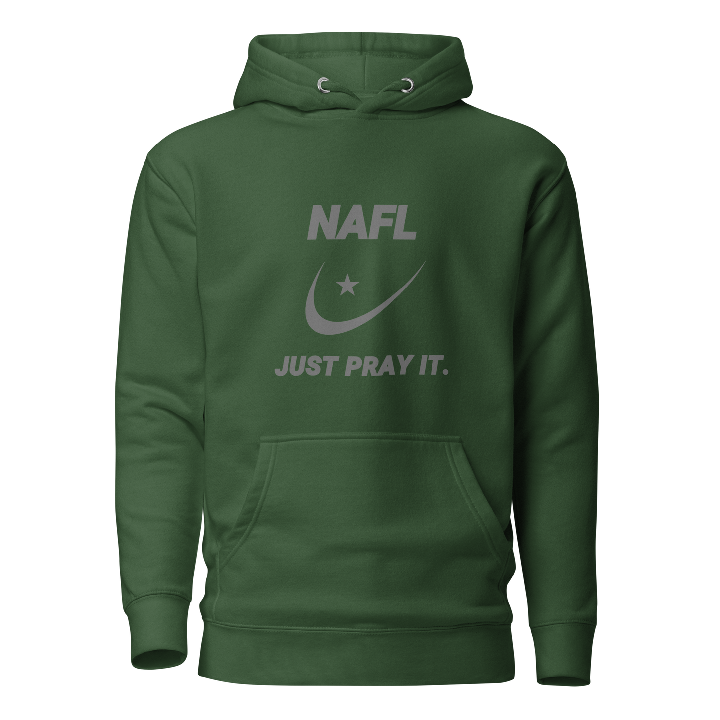 HOODIE Premium (Adult) - NAFL JUST PRAY IT w/ Logo - Silver