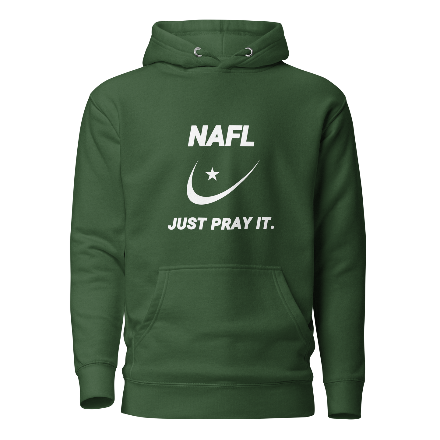 HOODIE Premium (Adult) - NAFL JUST PRAY IT w/ Logo - White