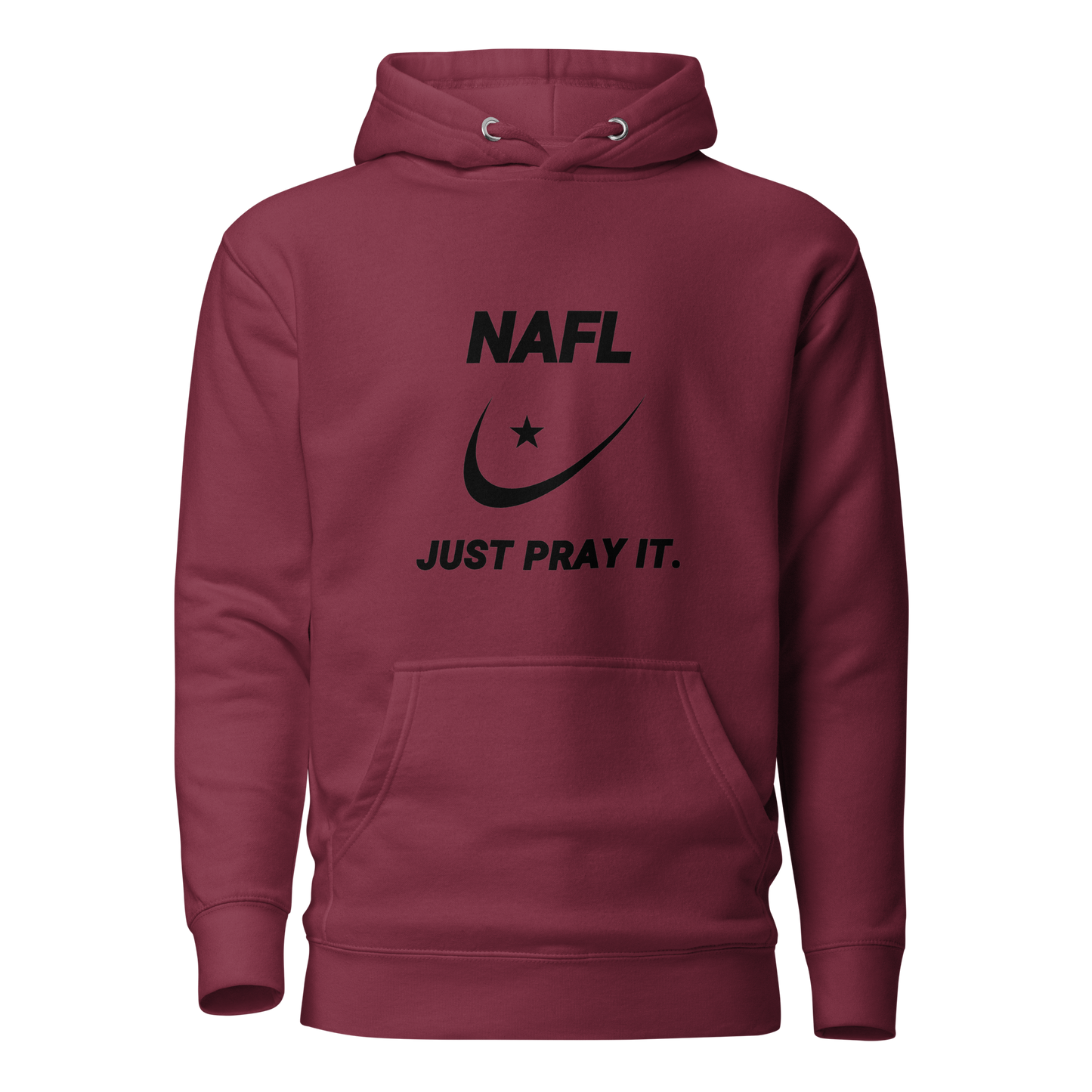 HOODIE Premium (Adult) - NAFL JUST PRAY IT w/ Logo - Black