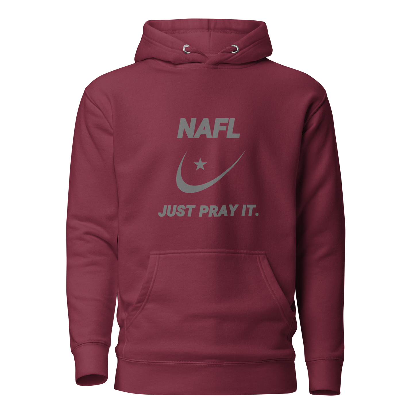 HOODIE Premium (Adult) - NAFL JUST PRAY IT w/ Logo - Silver
