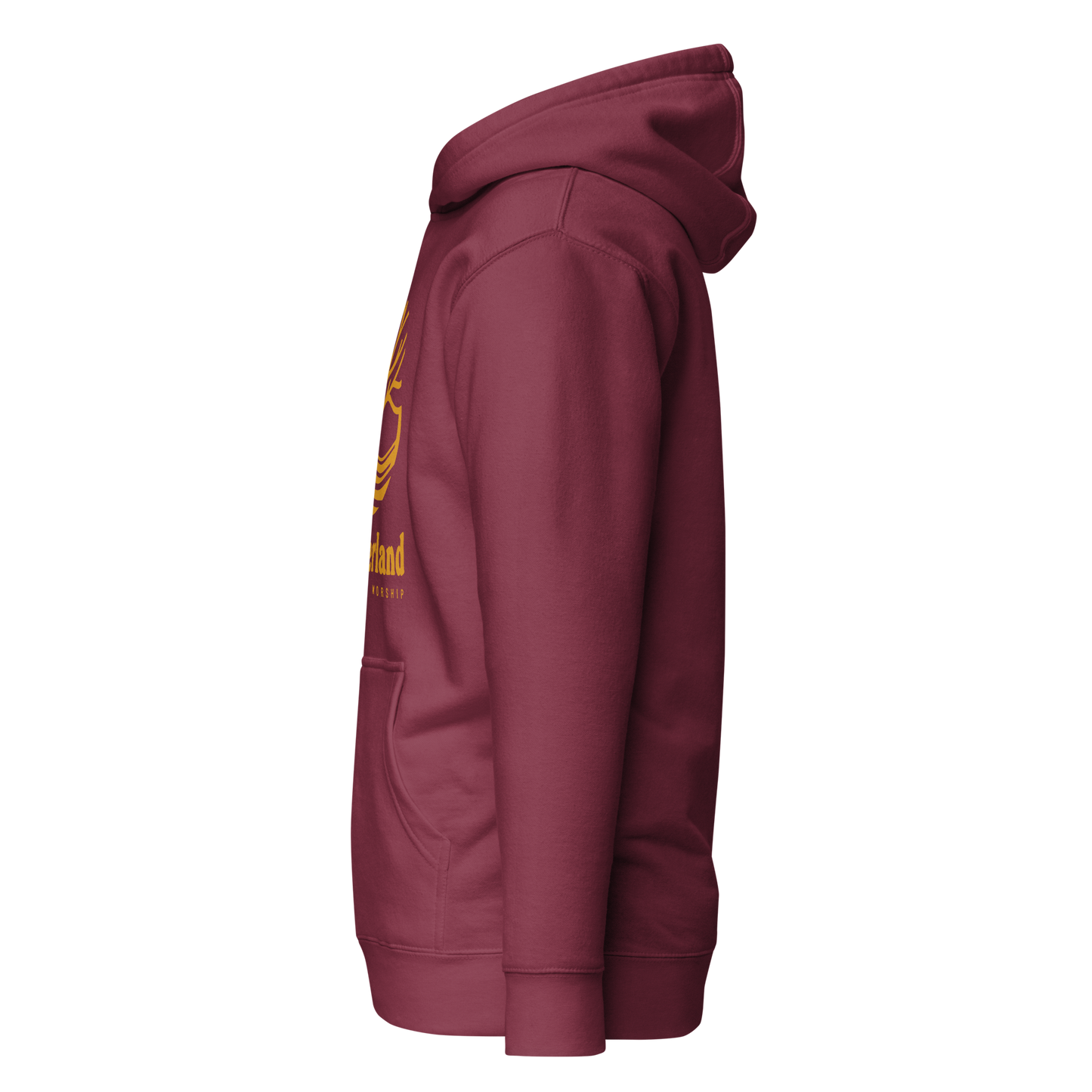 HOODIE Premium (Adult) - TAKBEERLAND FULL LOGO (Centered/Large) - Gold