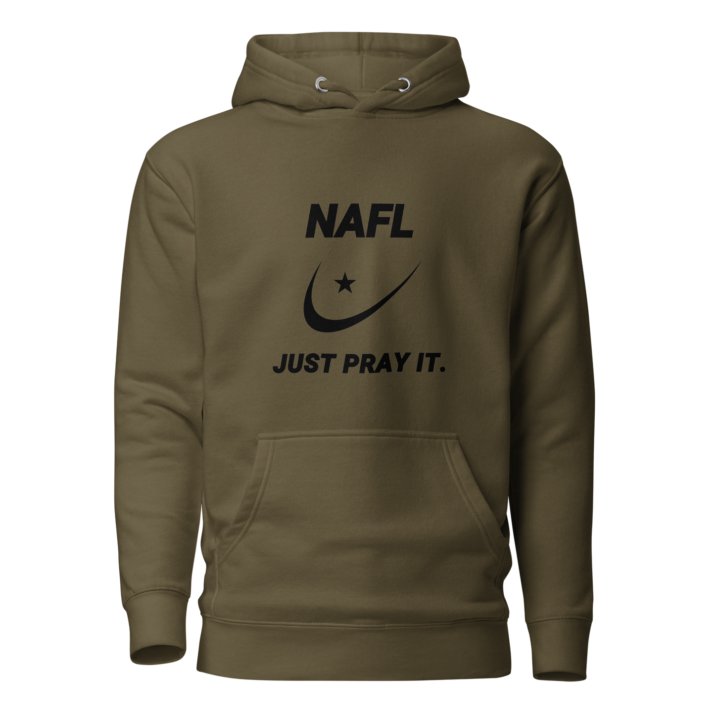 HOODIE Premium (Adult) - NAFL JUST PRAY IT w/ Logo - Black
