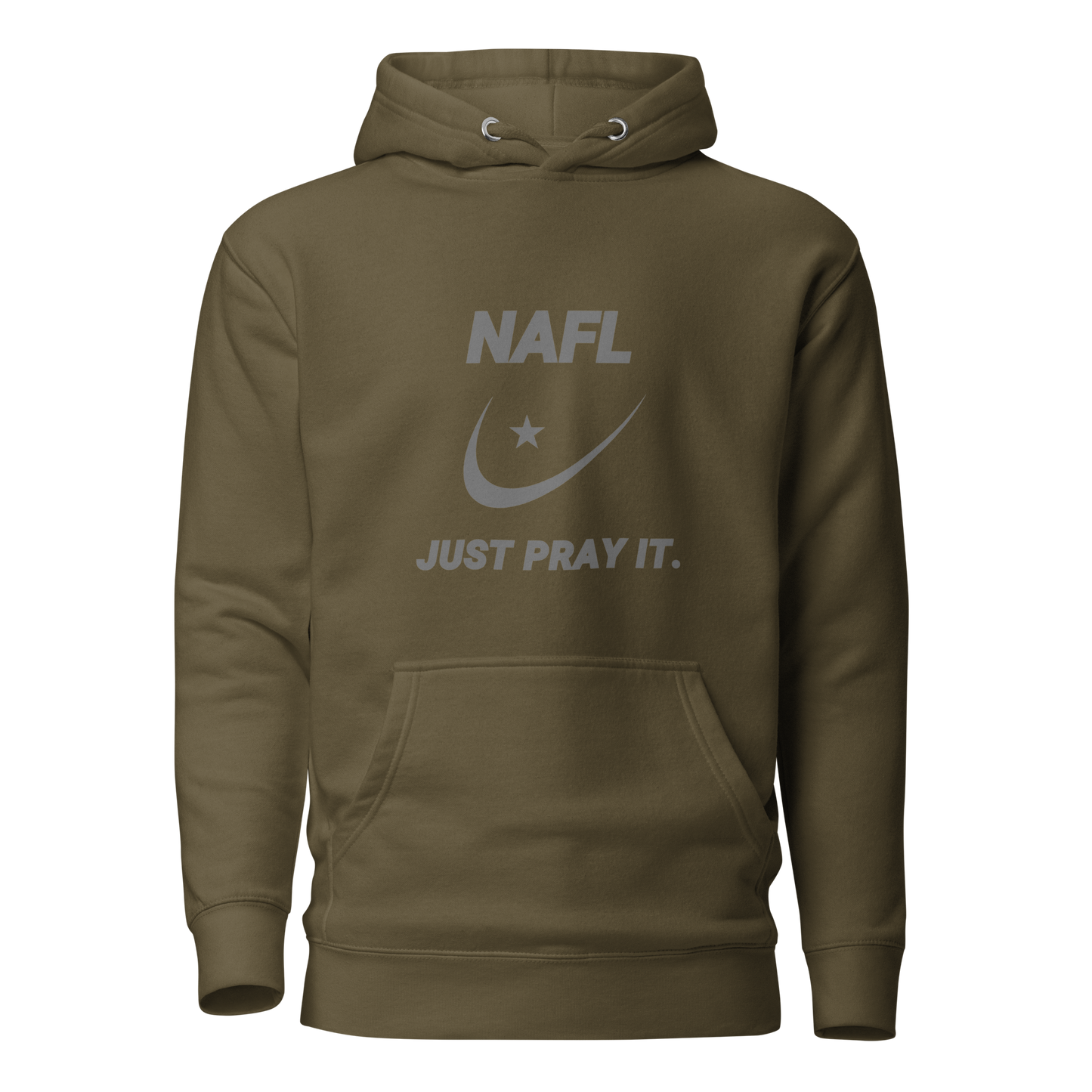 HOODIE Premium (Adult) - NAFL JUST PRAY IT w/ Logo - Silver