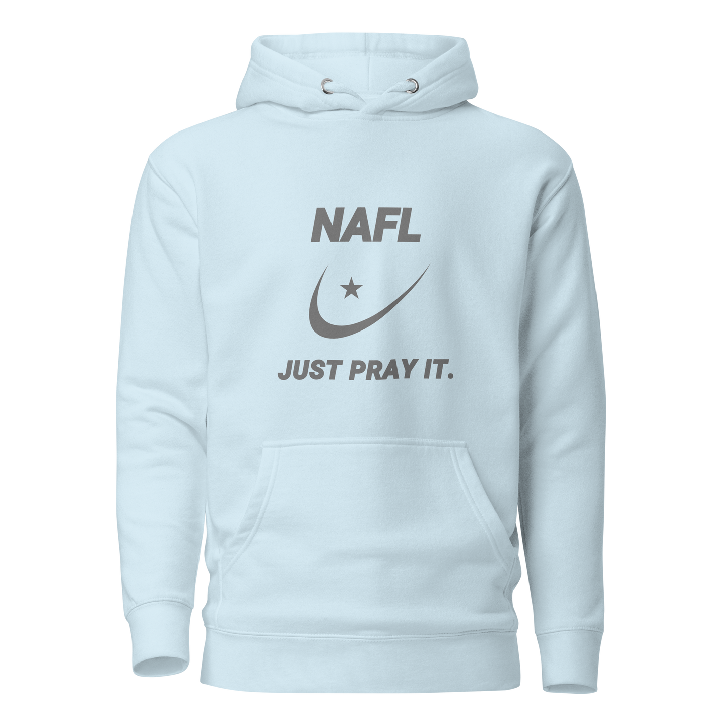 HOODIE Premium (Adult) - NAFL JUST PRAY IT w/ Logo - Silver