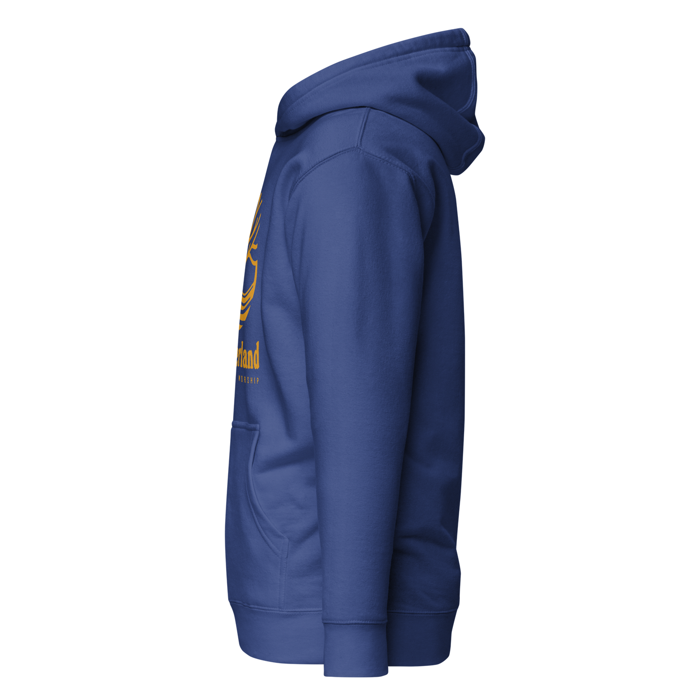 HOODIE Premium (Adult) - TAKBEERLAND FULL LOGO (Centered/Large) - Gold