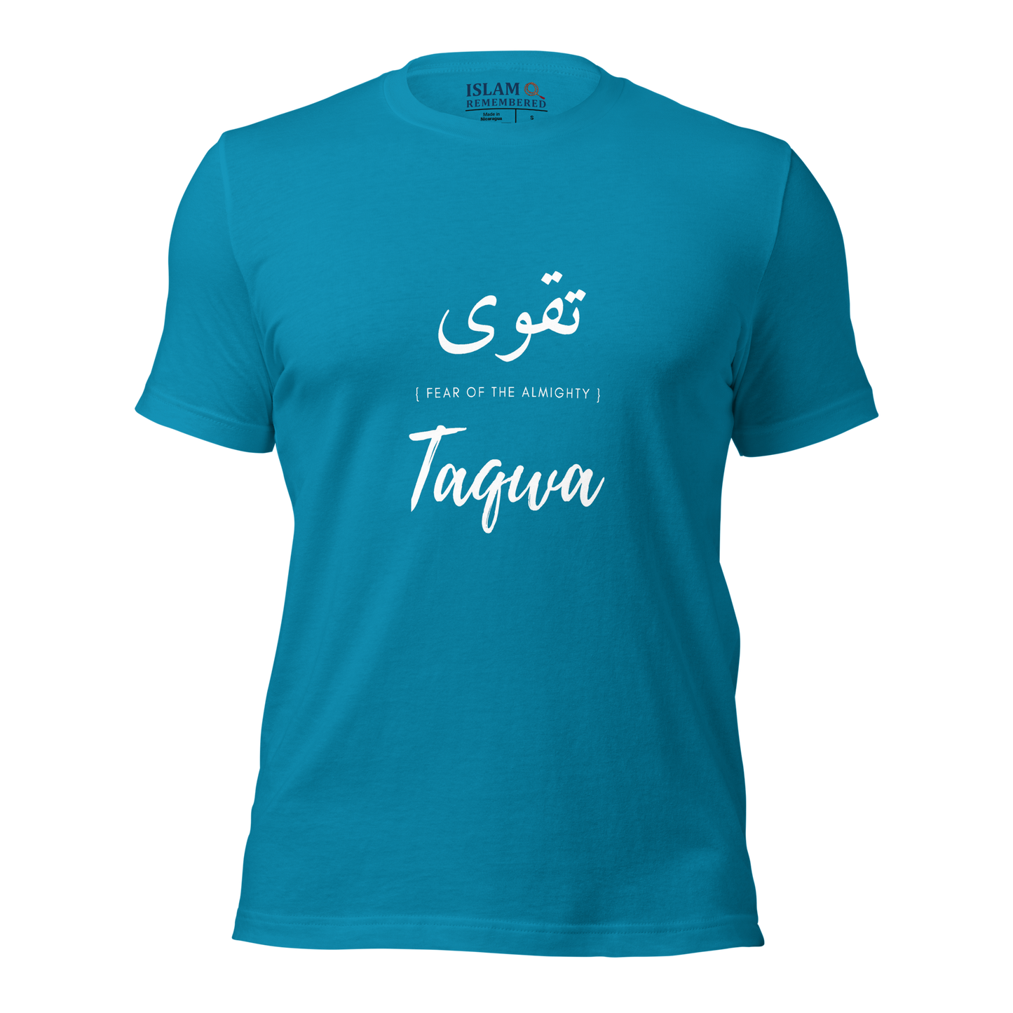 ADULT T-Shirt - TAQWA (FEAR OF THE ALMIGHTY) Arabic/English - White