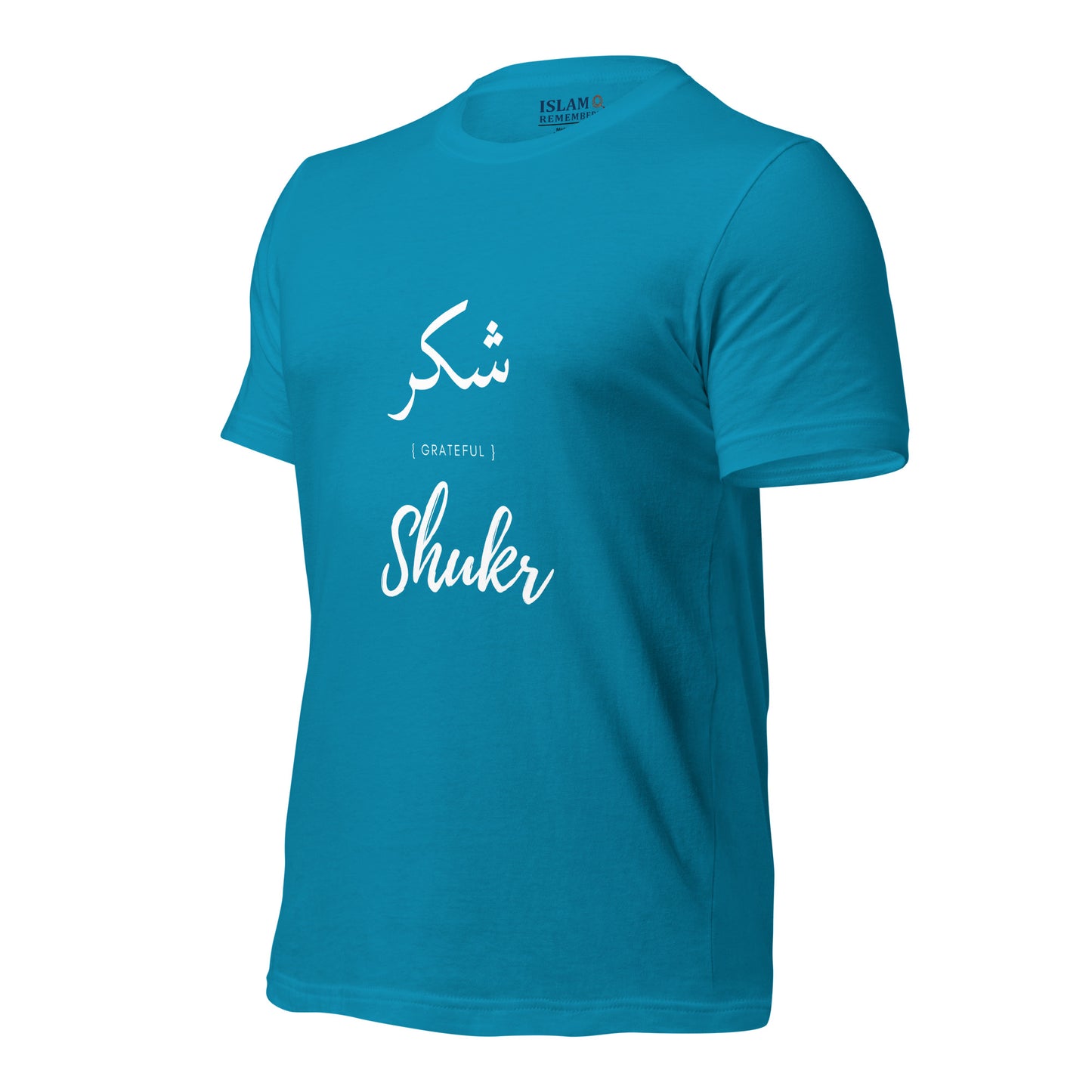 ADULT T-Shirt - SHUKR (GRATEFUL) Arabic/English - White