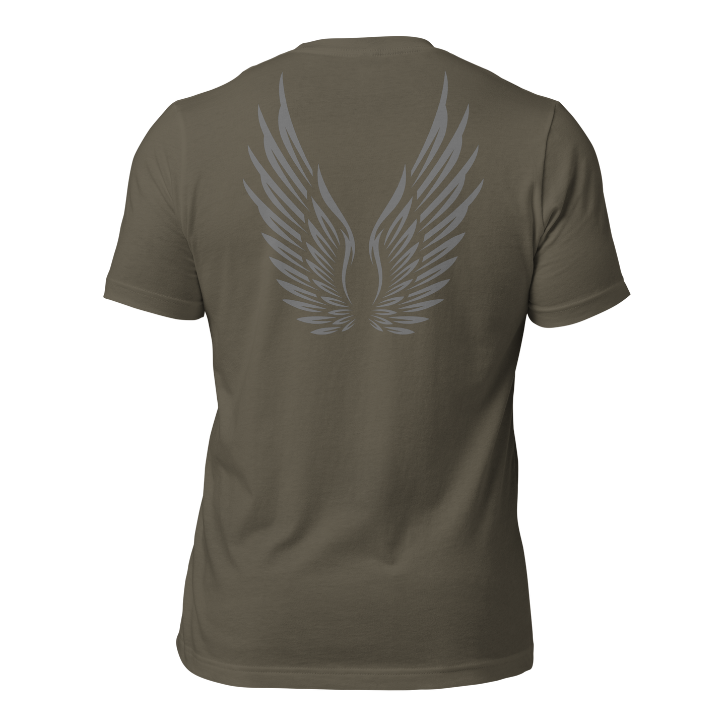 ADULT T-Shirt - RISE OF UMMAH (Large Back Wings) - Silver/White