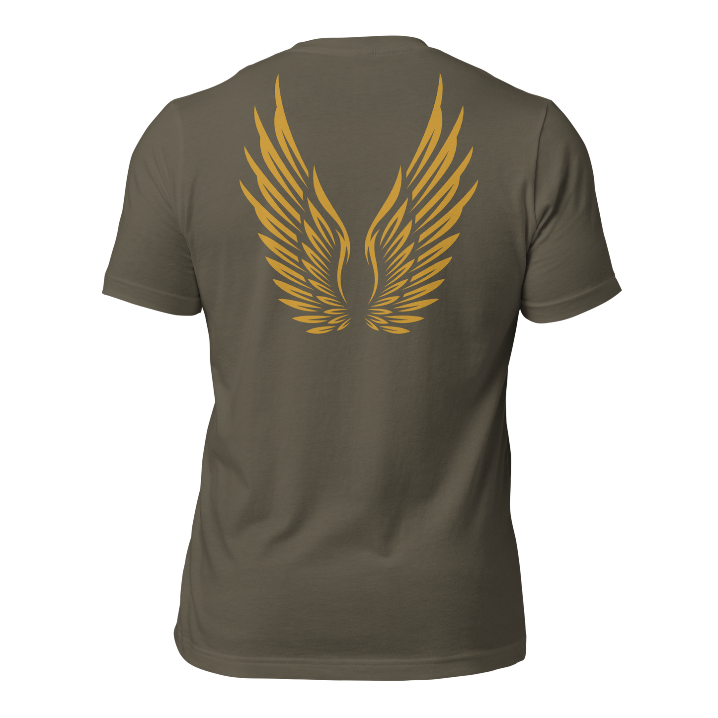 ADULT T-Shirt - RISE OF UMMAH (Large Back Wings) - Gold/White