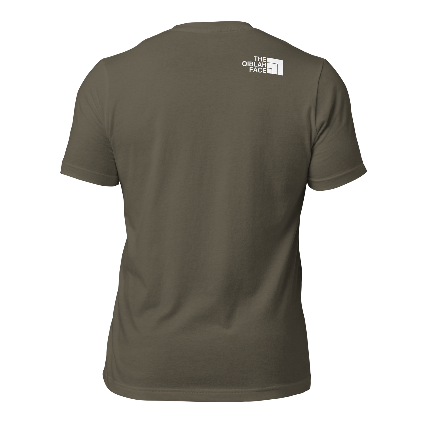 ADULT T-Shirt - THE QIBLAH FACE (Small Logo Front/Back) - White