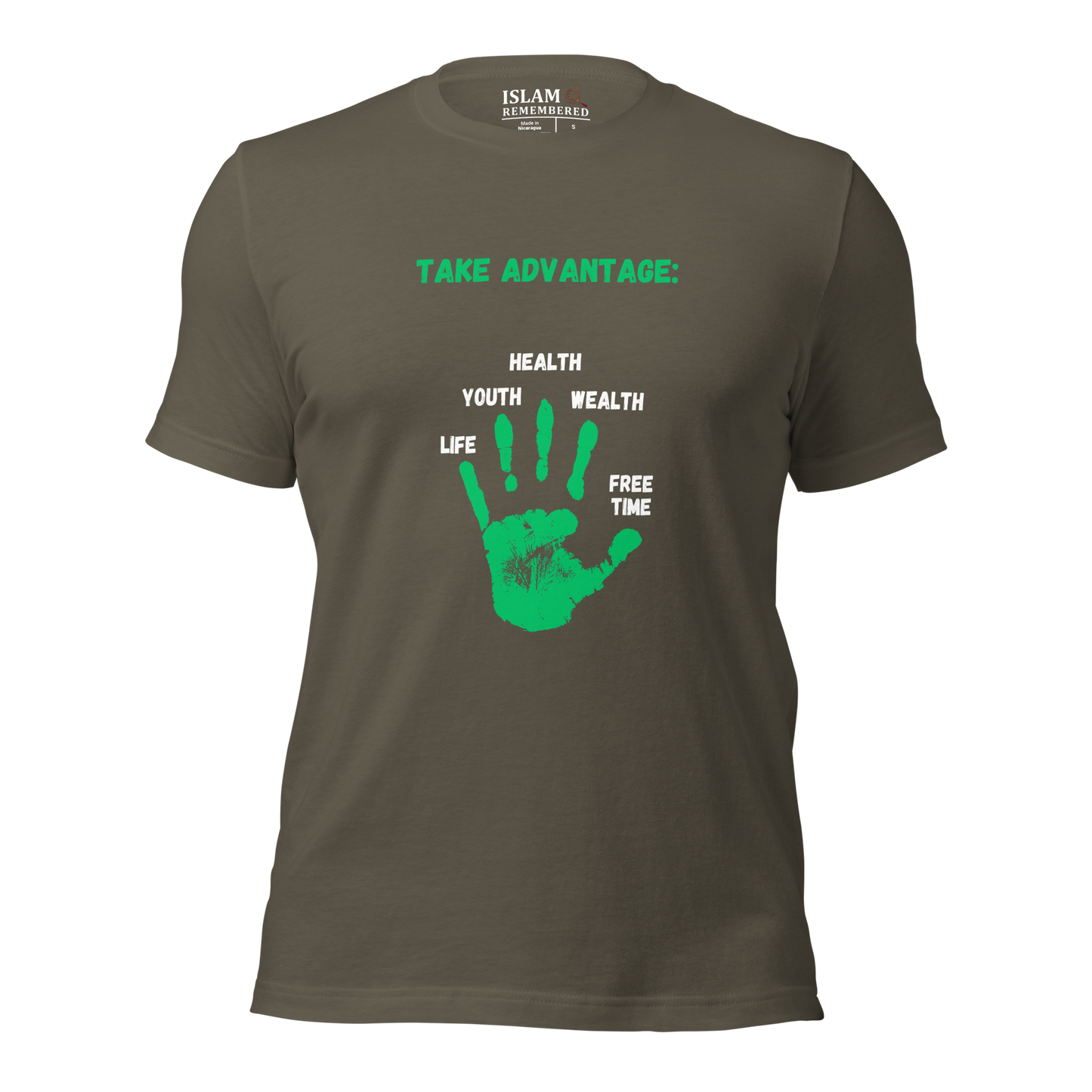 ADULT T-Shirt - ADVANTAGE BEFORE (Front/Back) - Green/White