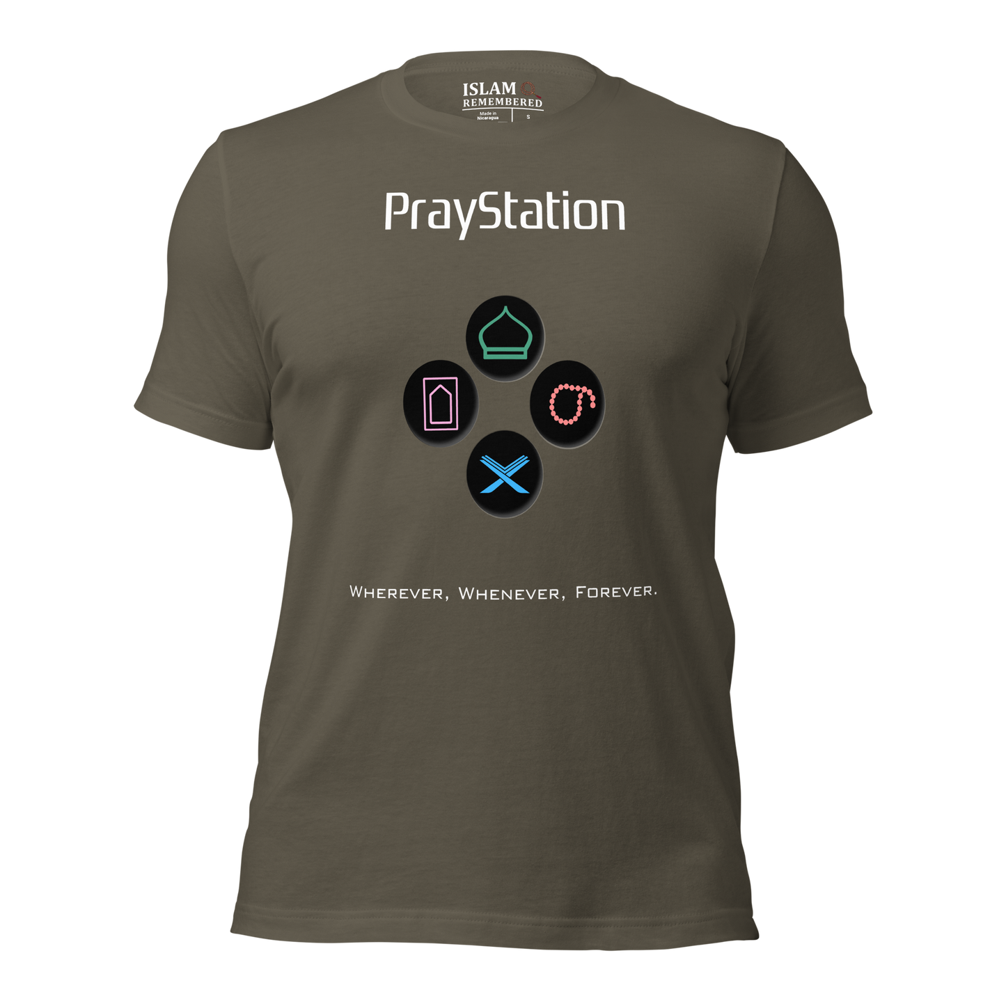 ADULT T-Shirt - PRAYSTATION (Medium/Front/Back) - White