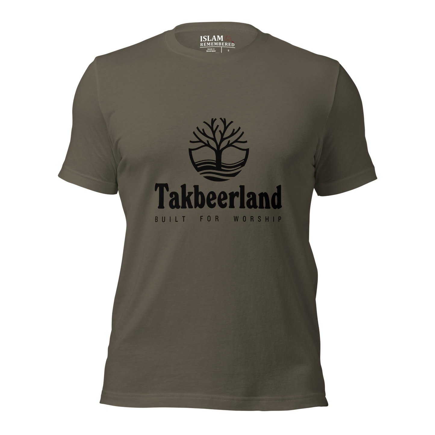 ADULT T-Shirt - TAKBEERLAND FULL LOGO (Centered/Medium) - Black
