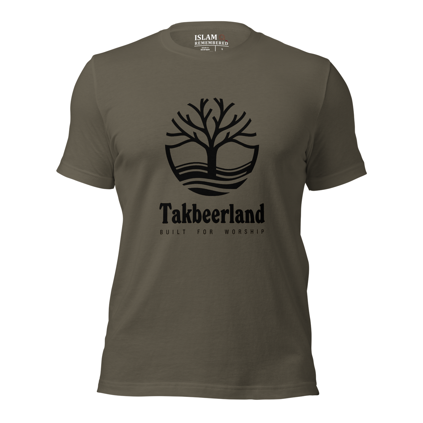 ADULT T-Shirt - TAKBEERLAND FULL LOGO (Centered/Large) - Black