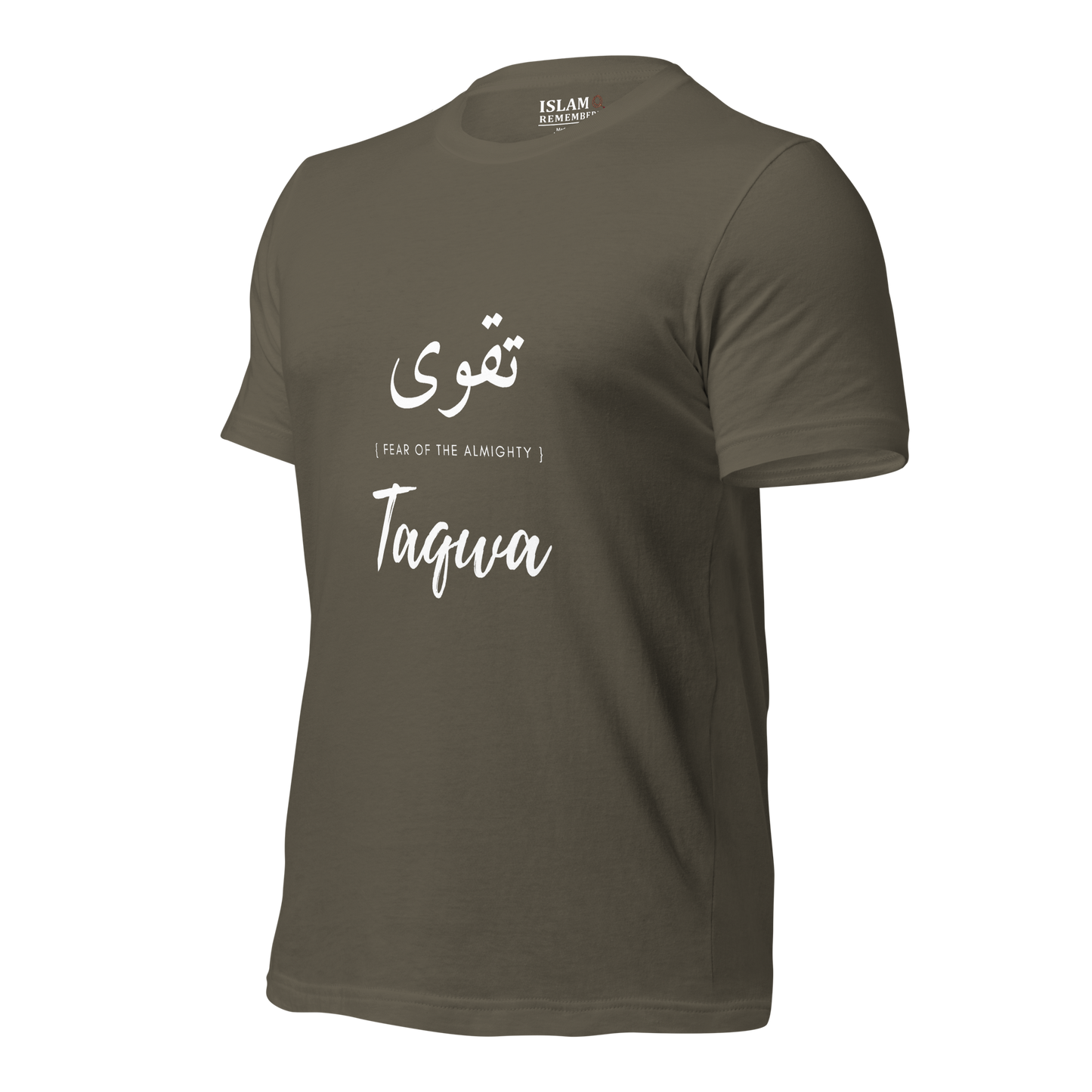 ADULT T-Shirt - TAQWA (FEAR OF THE ALMIGHTY) Arabic/English - White