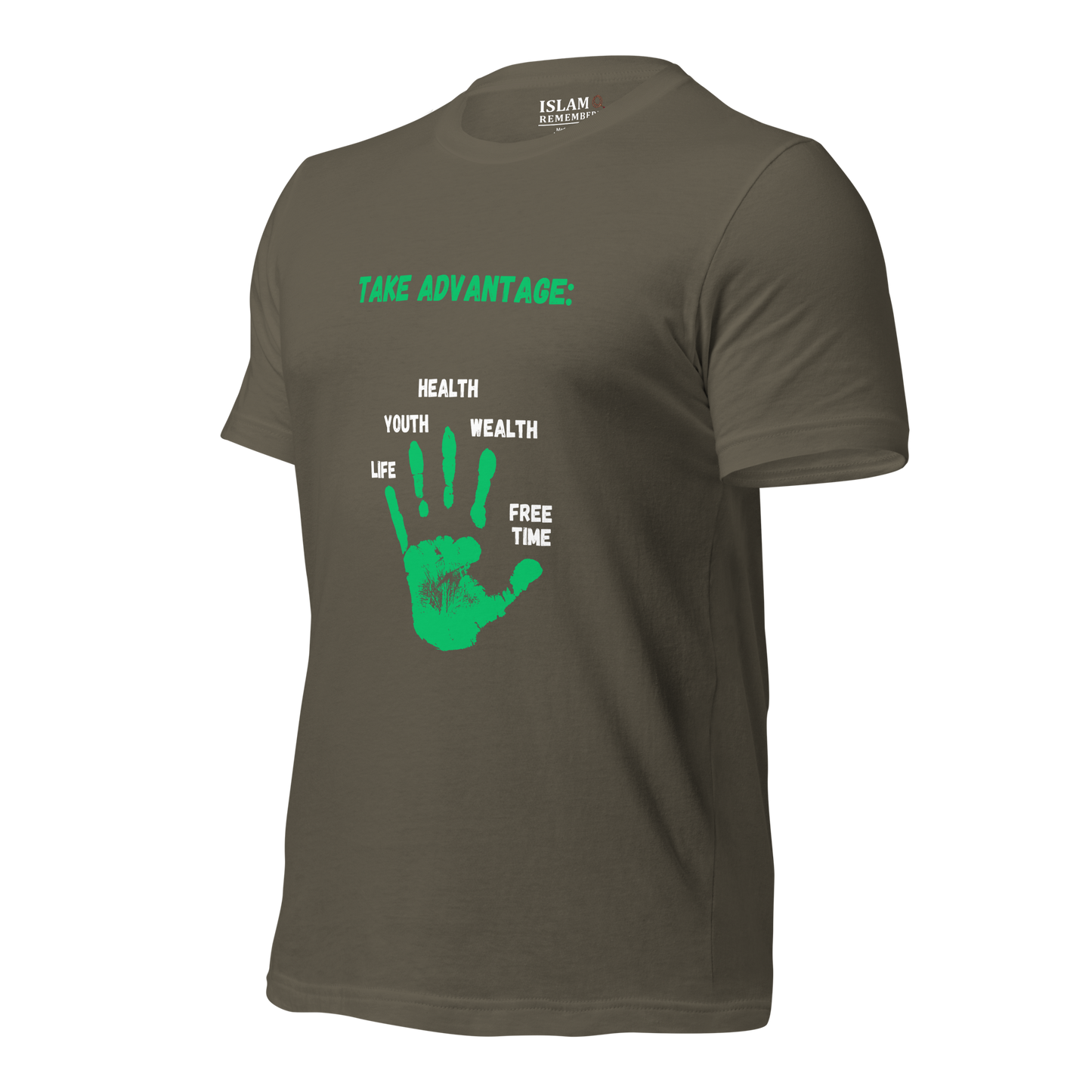 ADULT T-Shirt - ADVANTAGE BEFORE (Front/Back) - Green/White