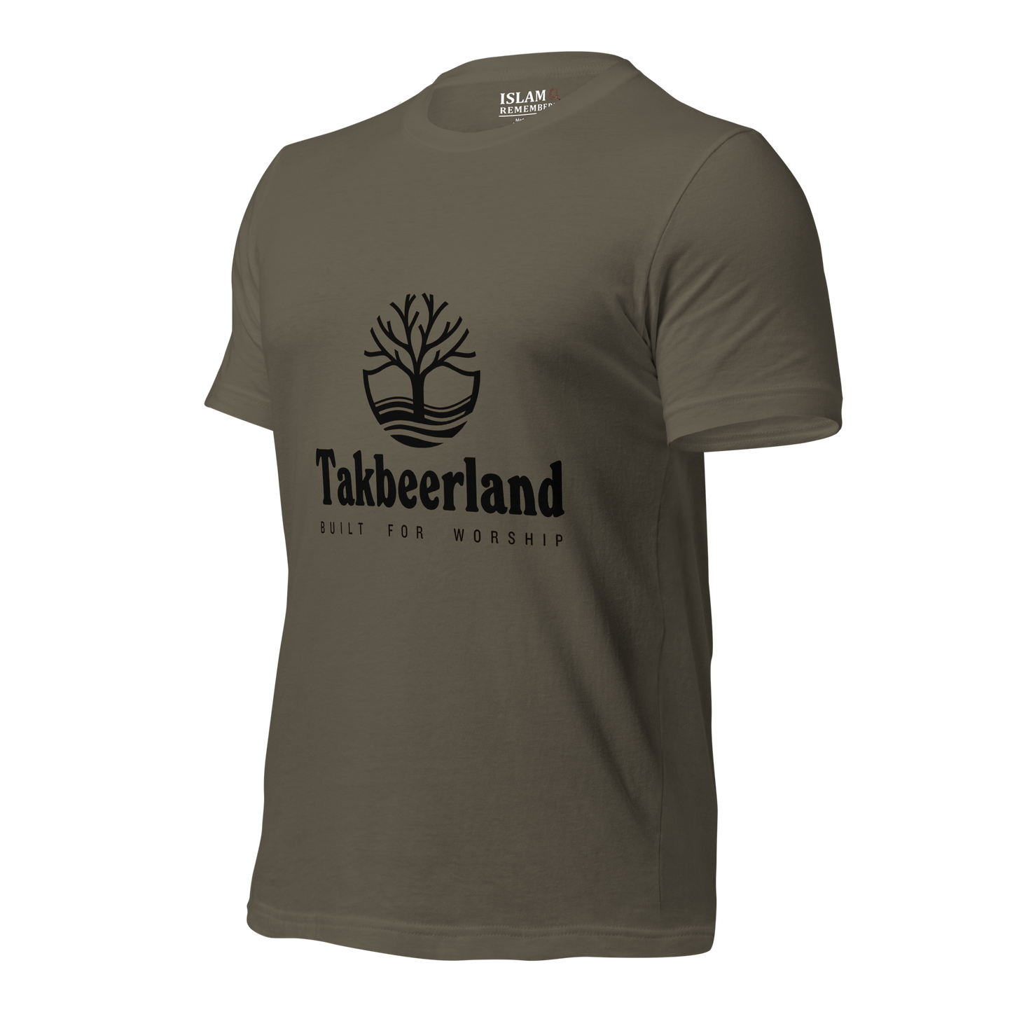 ADULT T-Shirt - TAKBEERLAND FULL LOGO (Centered/Medium) - Black