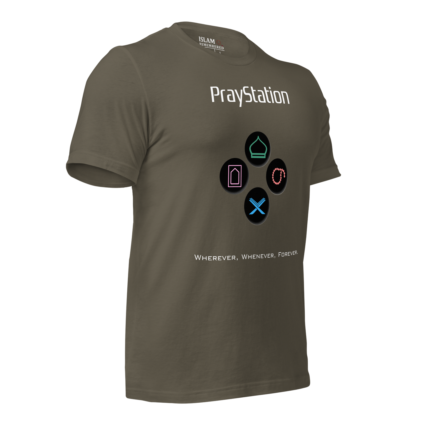 ADULT T-Shirt - PRAYSTATION (Medium/Front/Back) - White