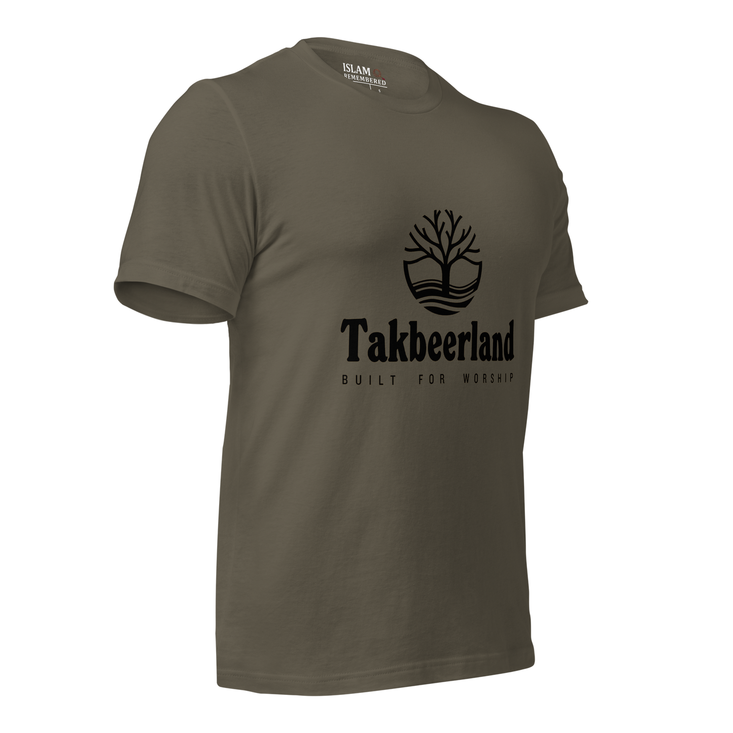 ADULT T-Shirt - TAKBEERLAND FULL LOGO (Centered/Medium) - Black