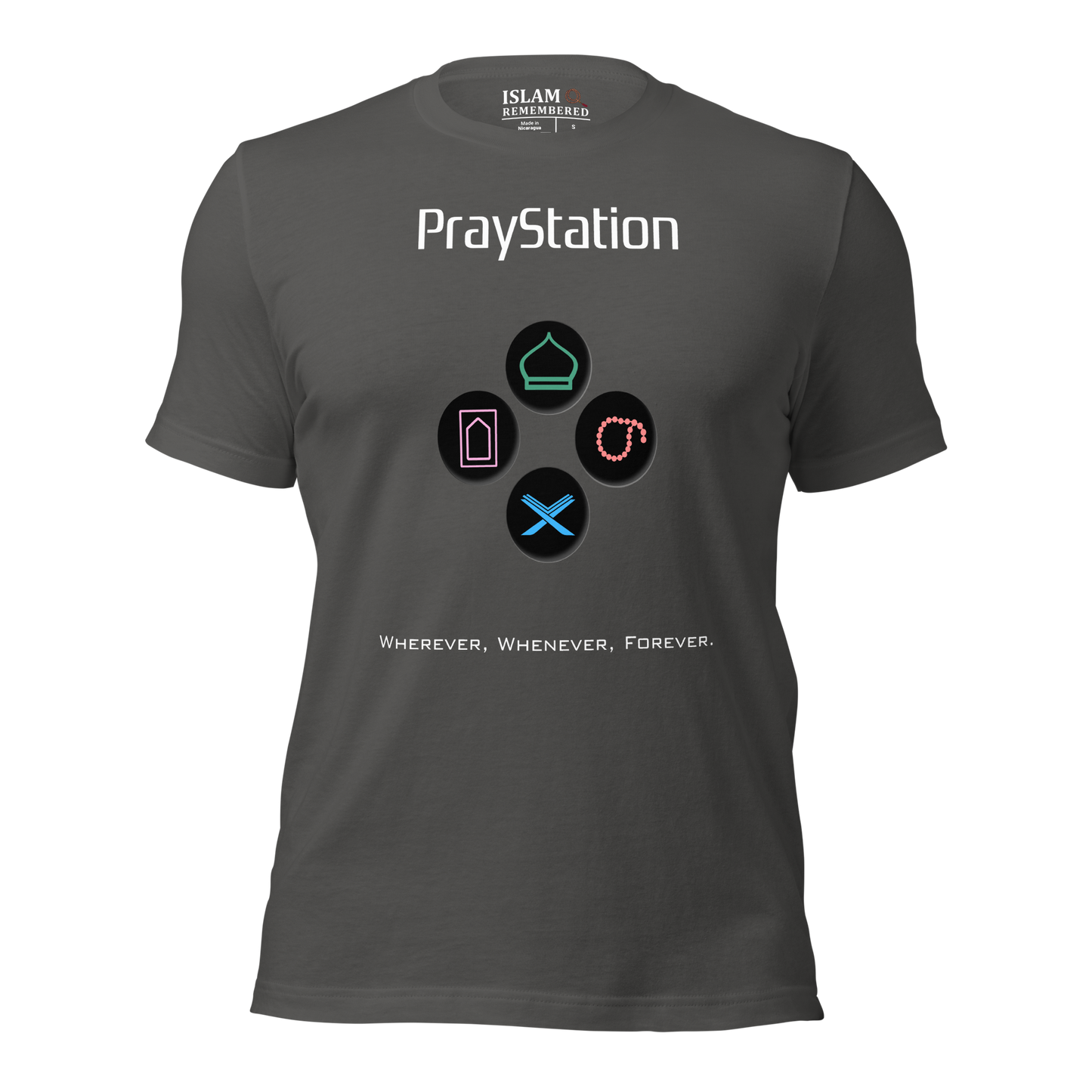 ADULT T-Shirt - PRAYSTATION (Medium/Front/Back) - White