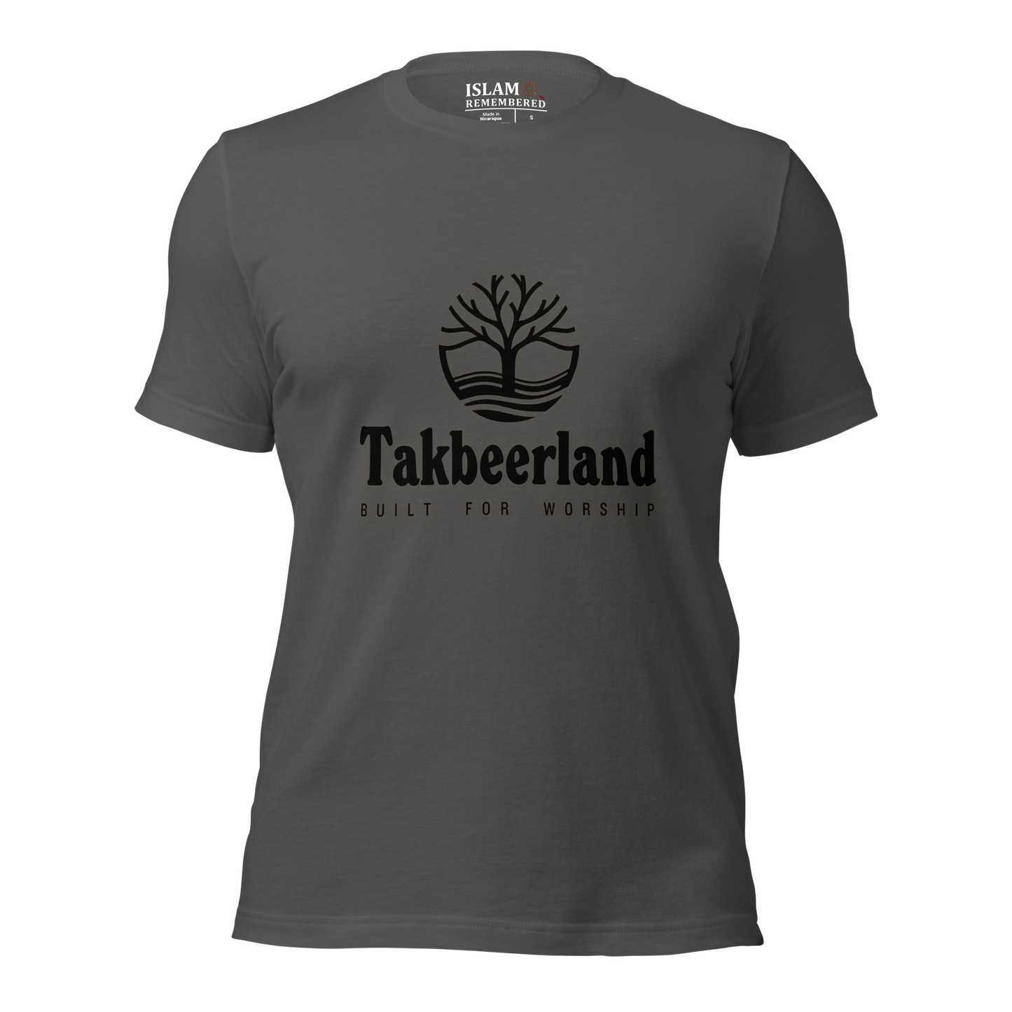 ADULT T-Shirt - TAKBEERLAND FULL LOGO (Centered/Medium) - Black