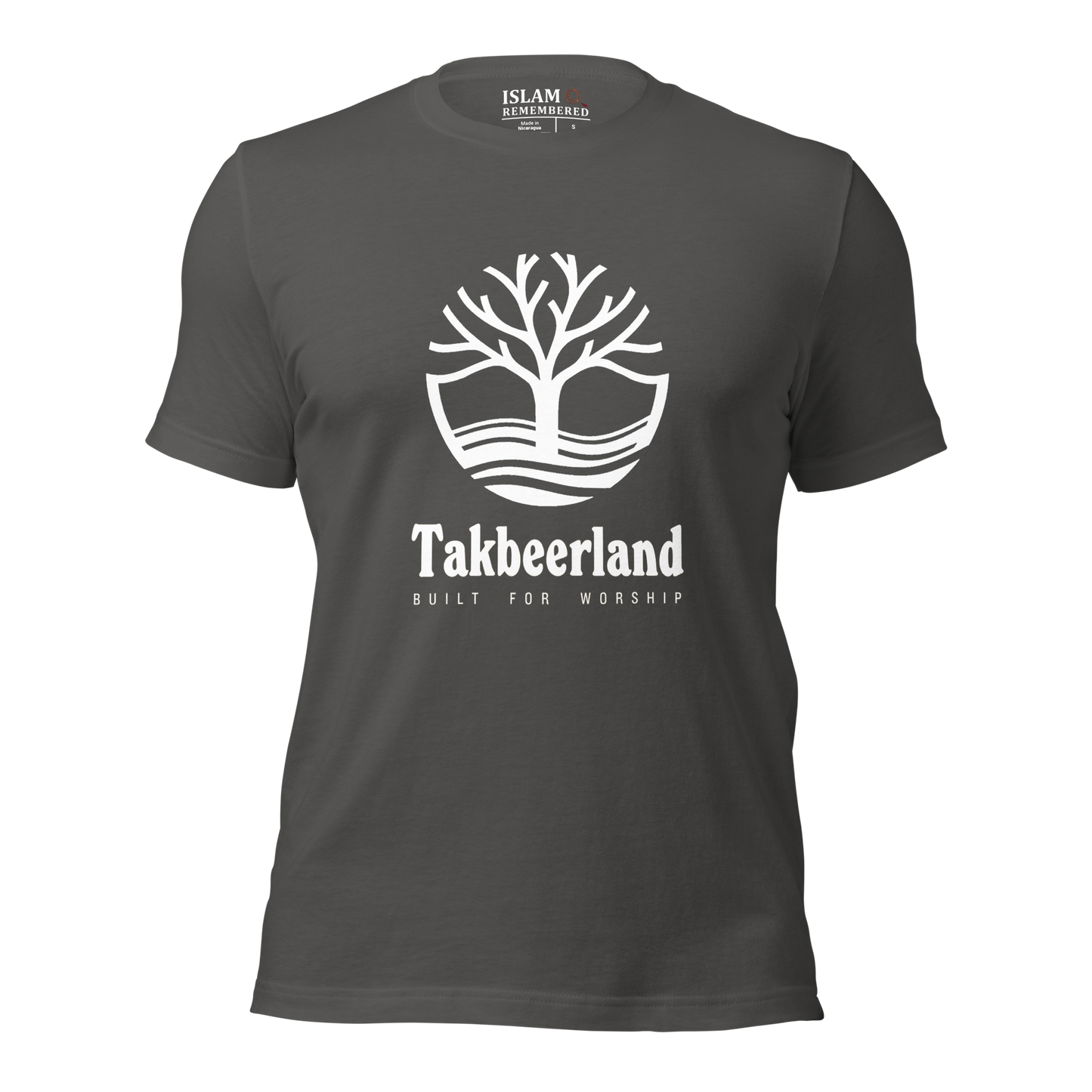 ADULT T-Shirt - TAKBEERLAND FULL LOGO (Centered/Large) - White