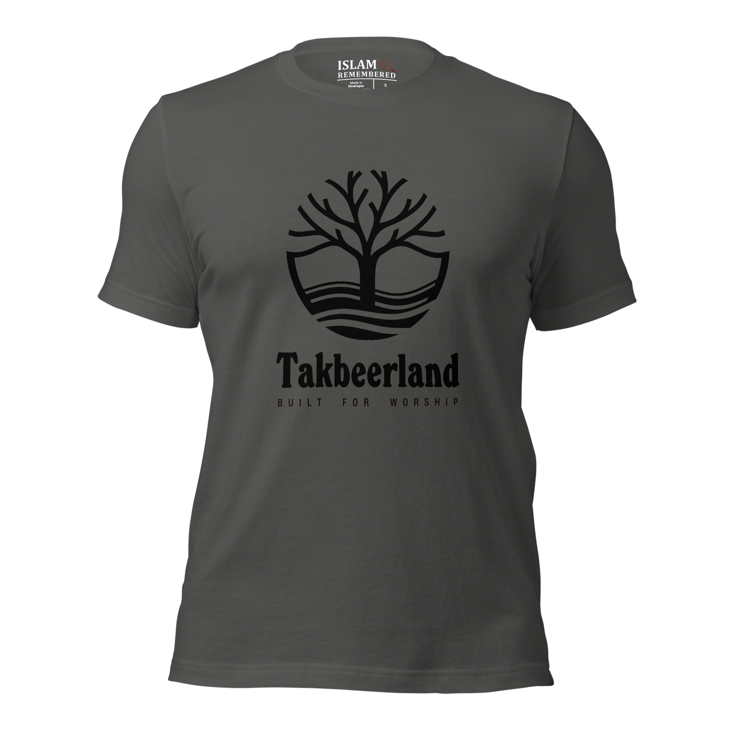 ADULT T-Shirt - TAKBEERLAND FULL LOGO (Centered/Large) - Black