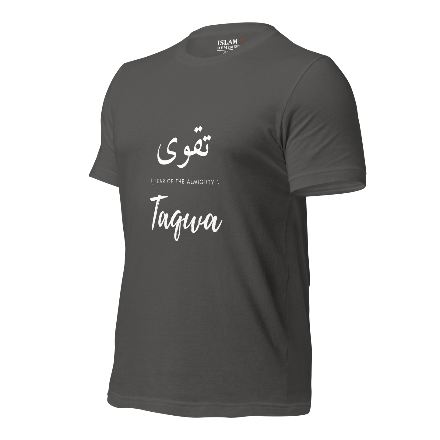 ADULT T-Shirt - TAQWA (FEAR OF THE ALMIGHTY) Arabic/English - White