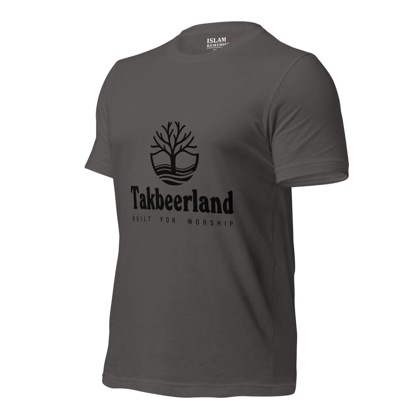 ADULT T-Shirt - TAKBEERLAND FULL LOGO (Centered/Medium) - Black