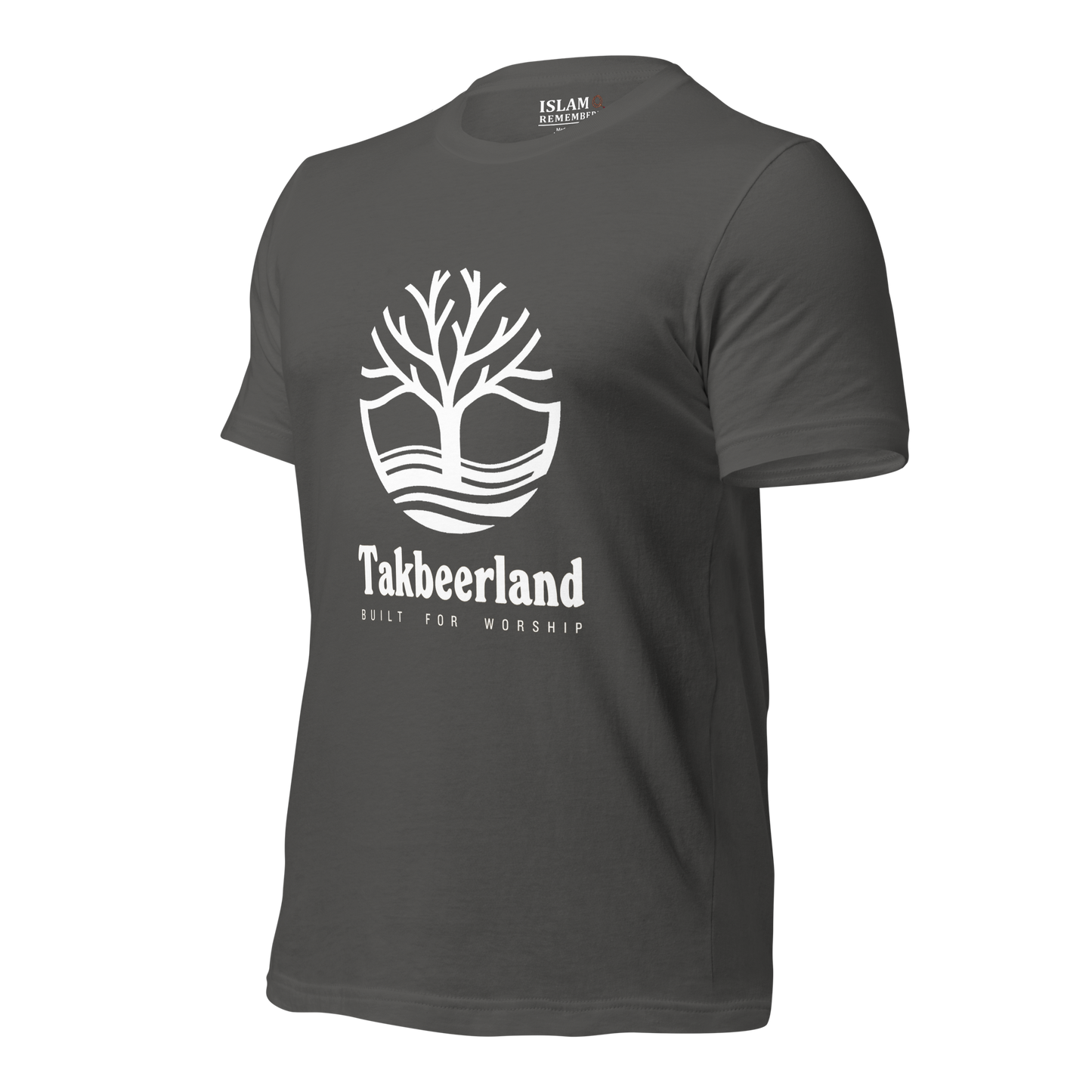 ADULT T-Shirt - TAKBEERLAND FULL LOGO (Centered/Large) - White