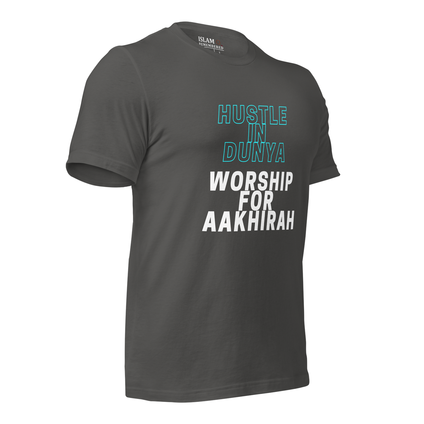 ADULT T-Shirt - HUSTLE & WORSHIP - Blue/White