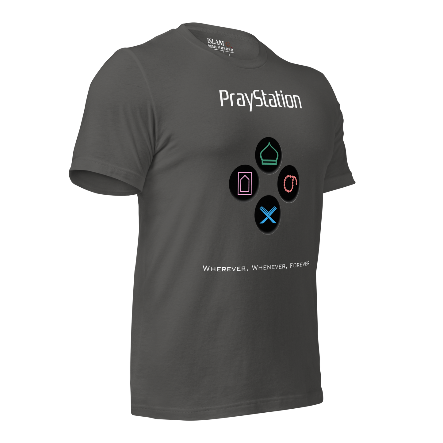 ADULT T-Shirt - PRAYSTATION (Medium/Front/Back) - White