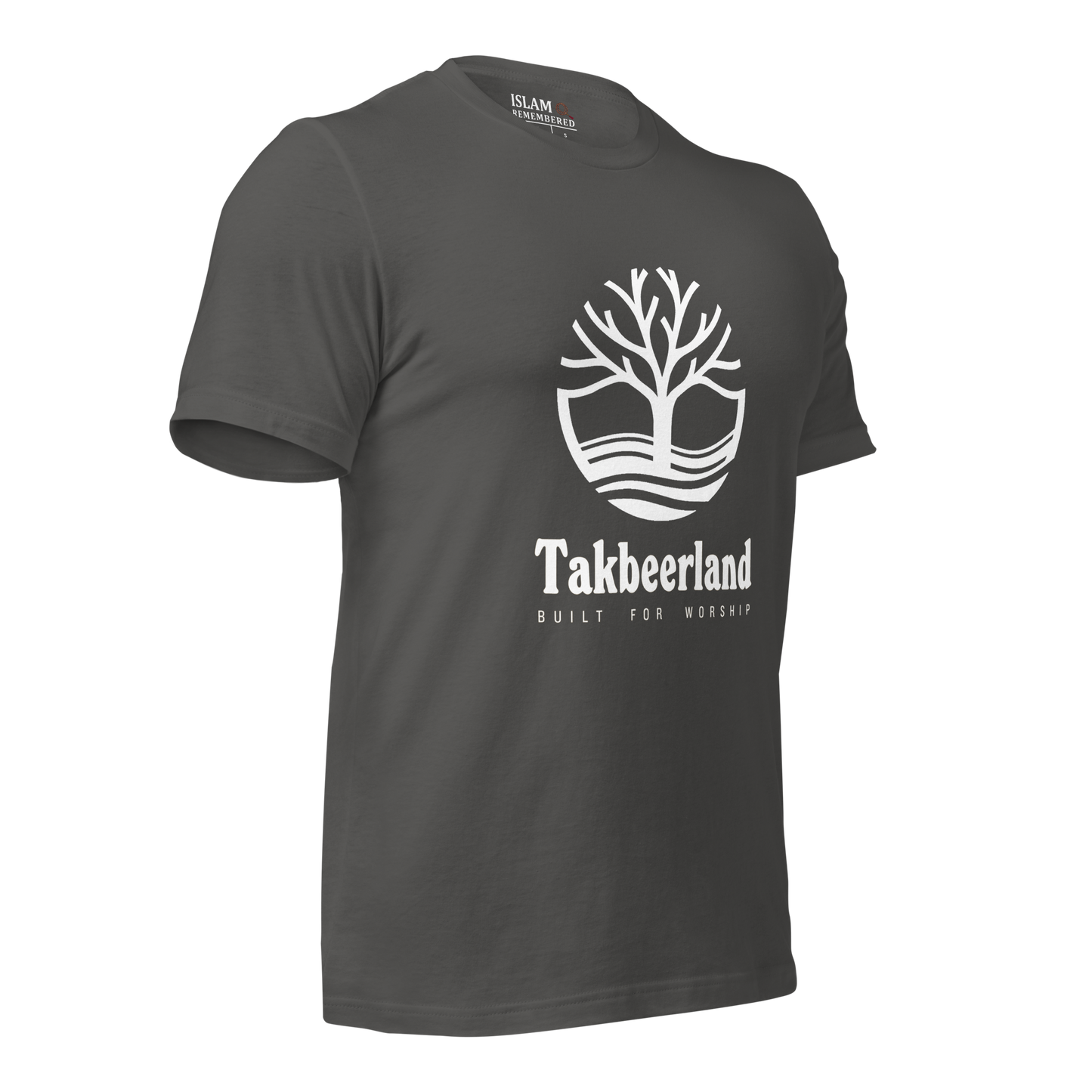 ADULT T-Shirt - TAKBEERLAND FULL LOGO (Centered/Large) - White