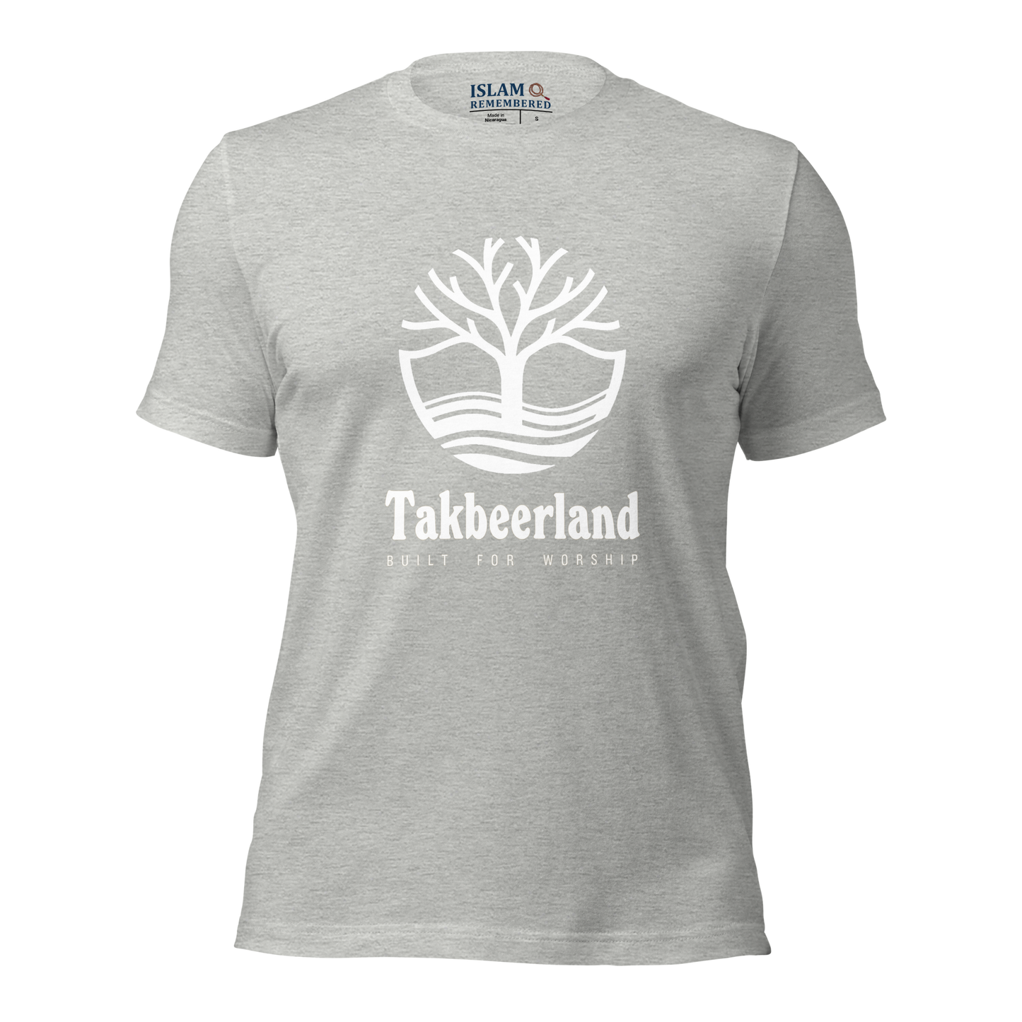 ADULT T-Shirt - TAKBEERLAND FULL LOGO (Centered/Large) - White