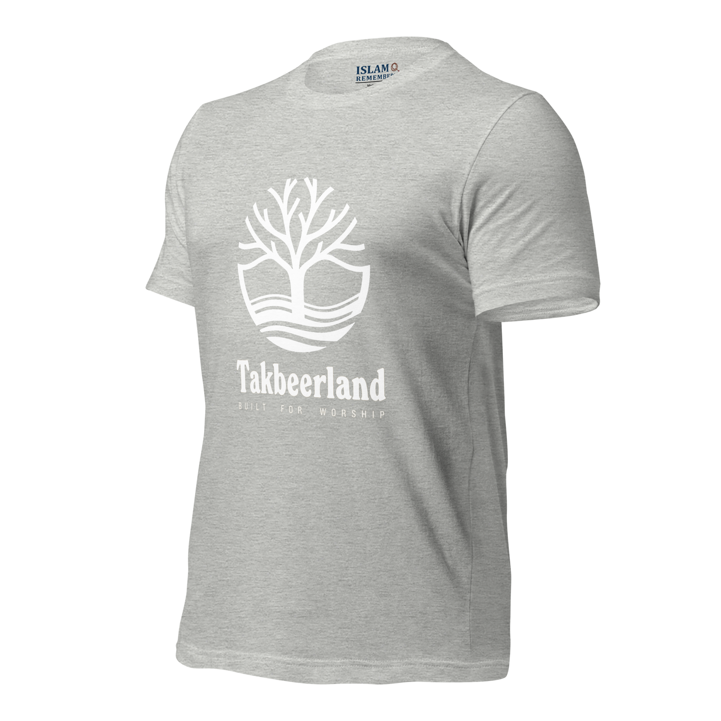ADULT T-Shirt - TAKBEERLAND FULL LOGO (Centered/Large) - White