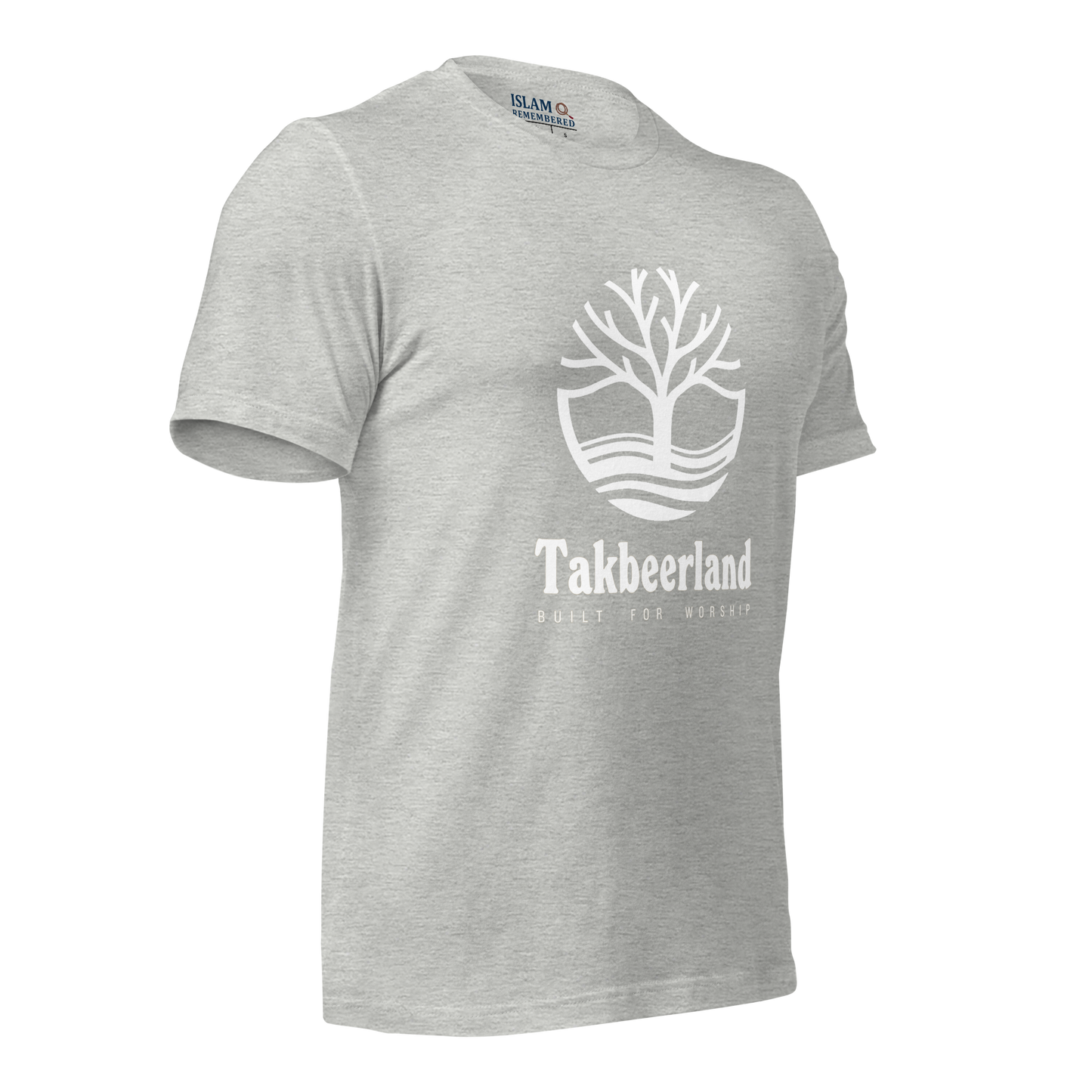 ADULT T-Shirt - TAKBEERLAND FULL LOGO (Centered/Large) - White