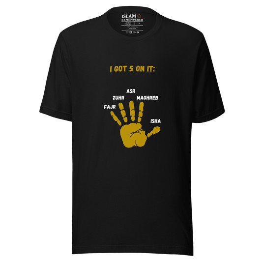 WOMEN's T-Shirt - I GOT 5 ON IT - Gold/Black