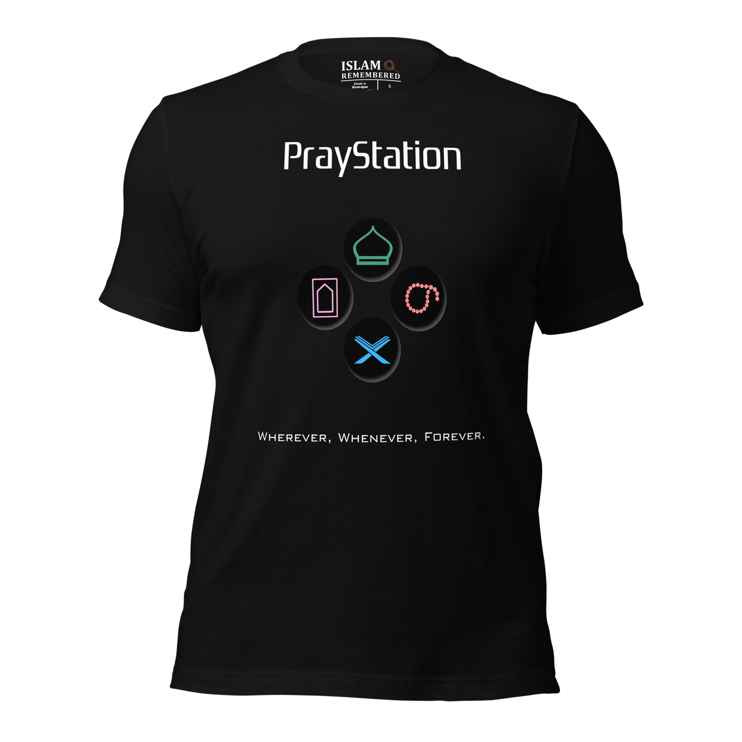 ADULT T-Shirt - PRAYSTATION (Medium/Front/Back) - White