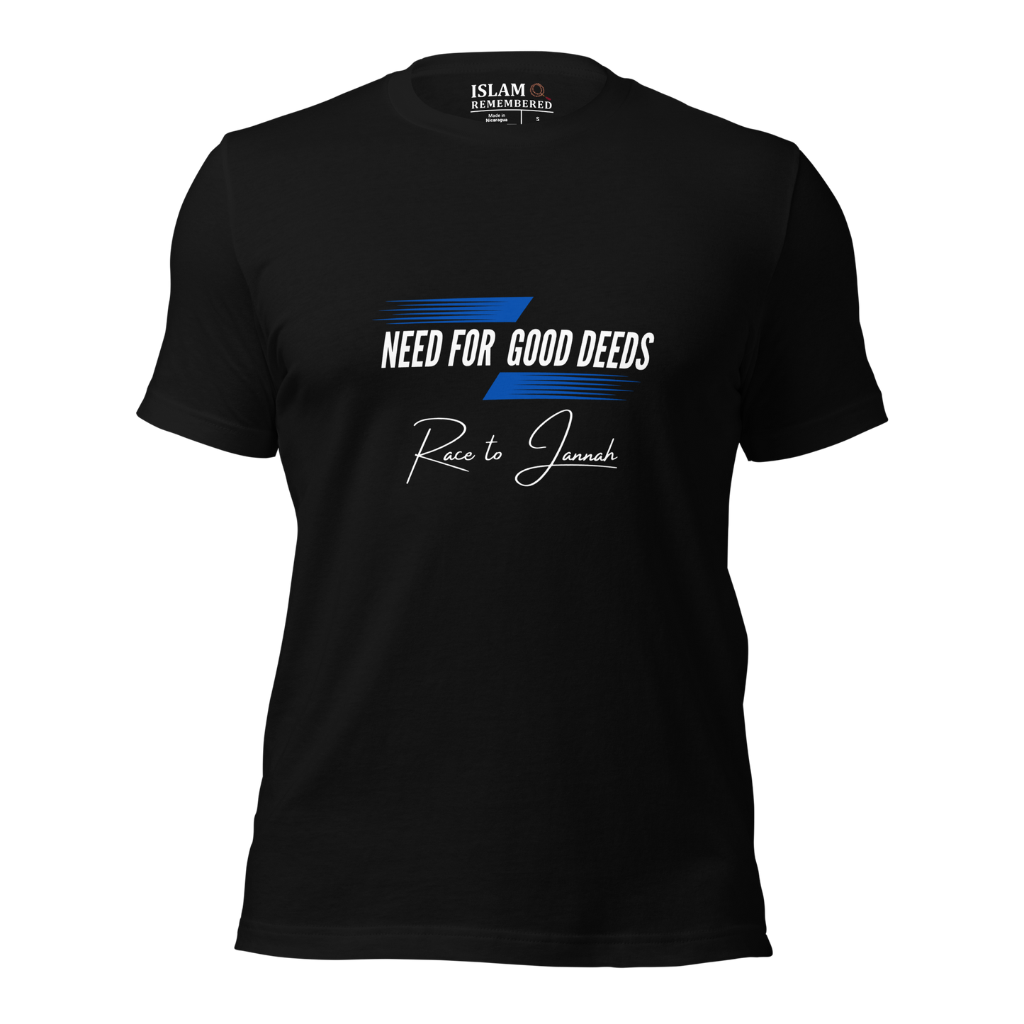 ADULT T-Shirt - NEED FOR GOOD DEEDS - White/Blue