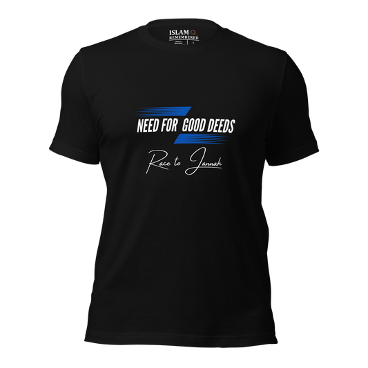 ADULT T-Shirt - NEED FOR GOOD DEEDS - White/Blue