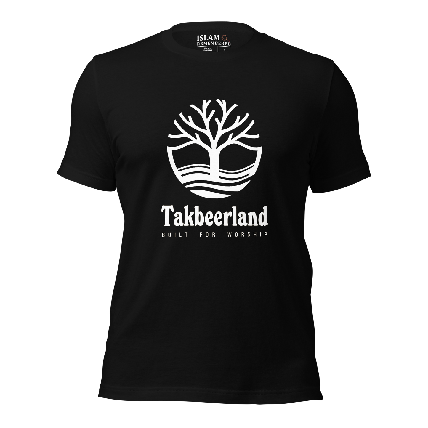 ADULT T-Shirt - TAKBEERLAND FULL LOGO (Centered/Large) - White