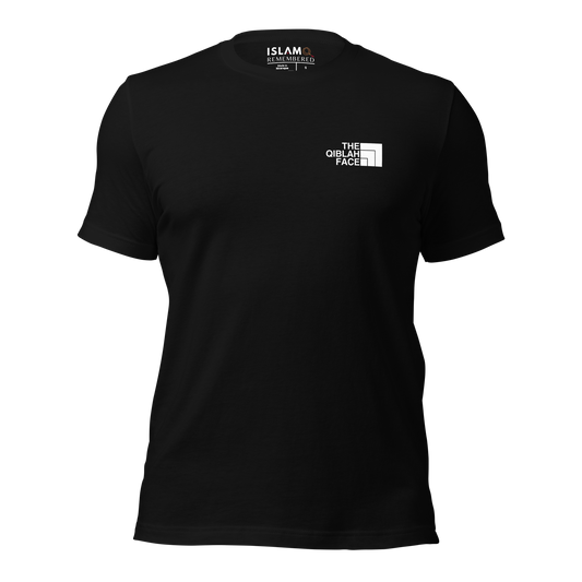 ADULT T-Shirt - THE QIBLAH FACE (Small Logo Front/Back) - White
