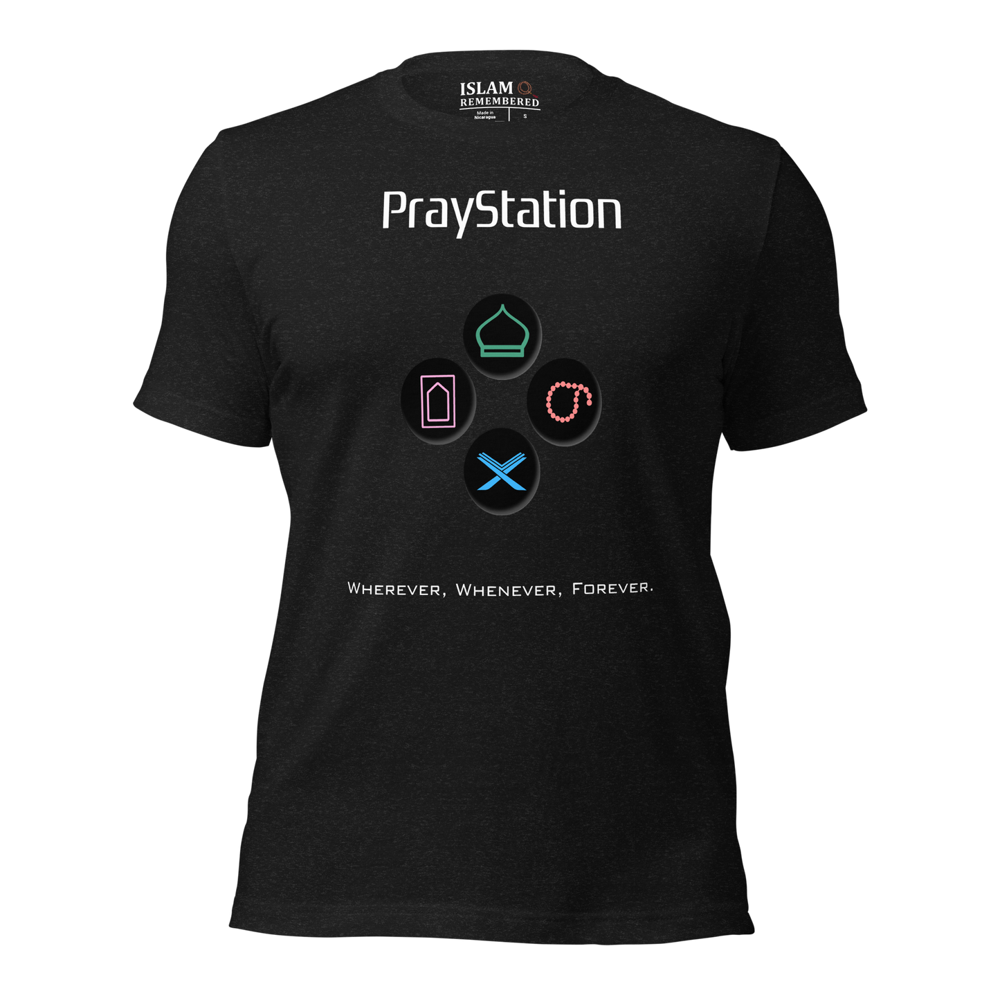 ADULT T-Shirt - PRAYSTATION (Medium/Front/Back) - White