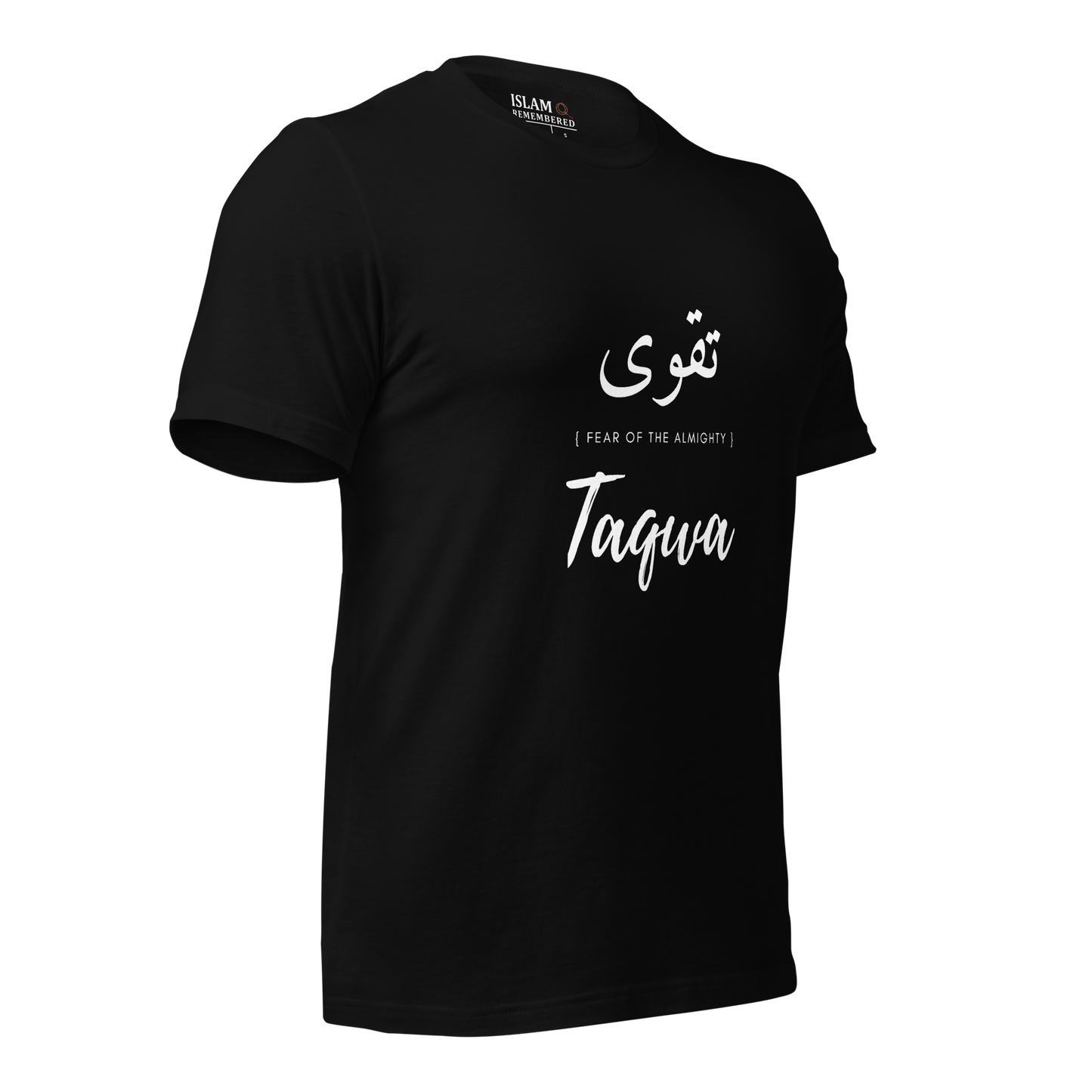 ADULT T-Shirt - TAQWA (FEAR OF THE ALMIGHTY) Arabic/English - White