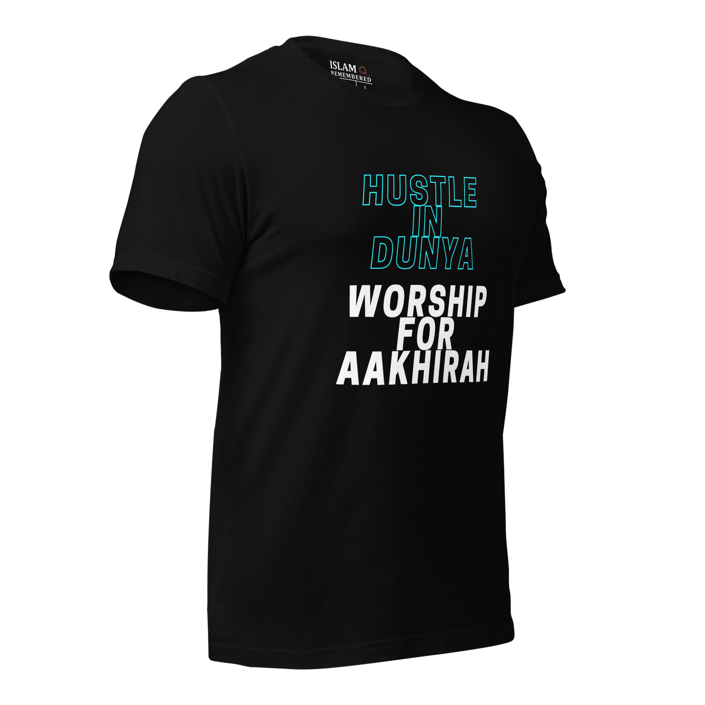 ADULT T-Shirt - HUSTLE & WORSHIP - Blue/White