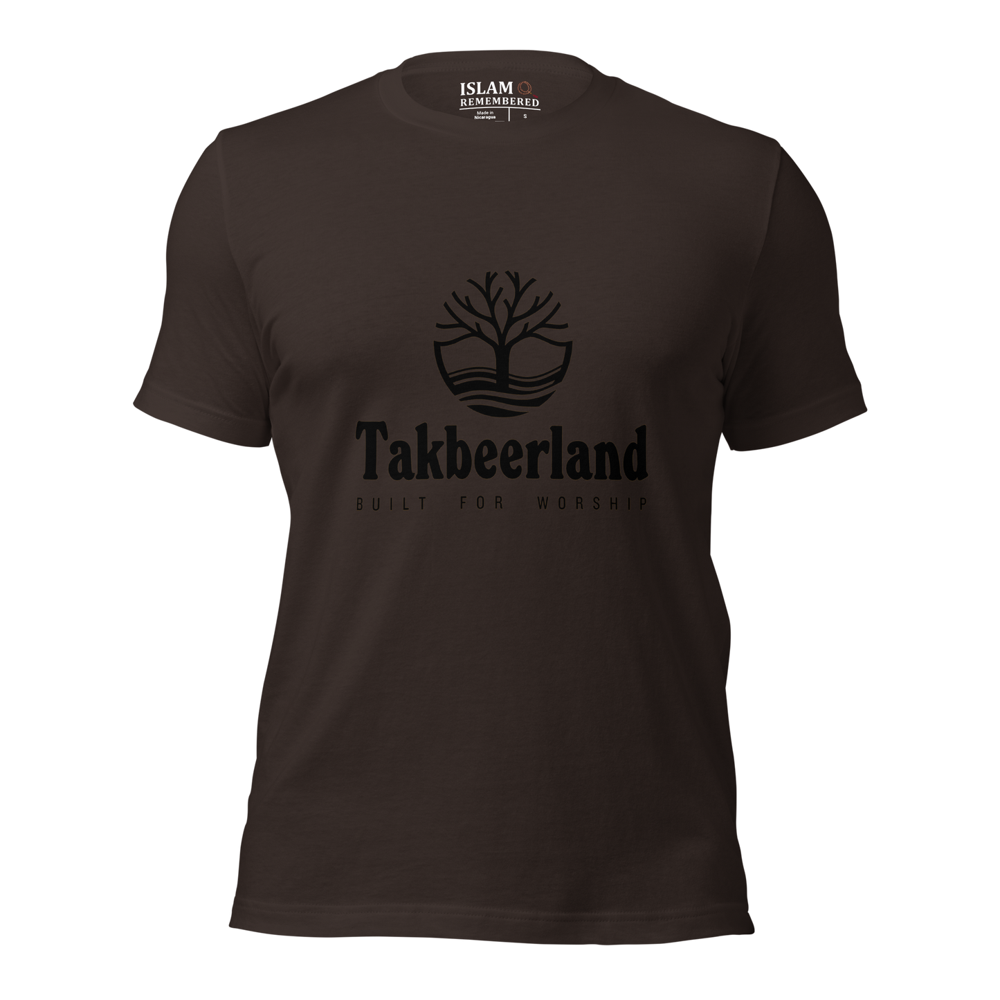 ADULT T-Shirt - TAKBEERLAND FULL LOGO (Centered/Medium) - Black