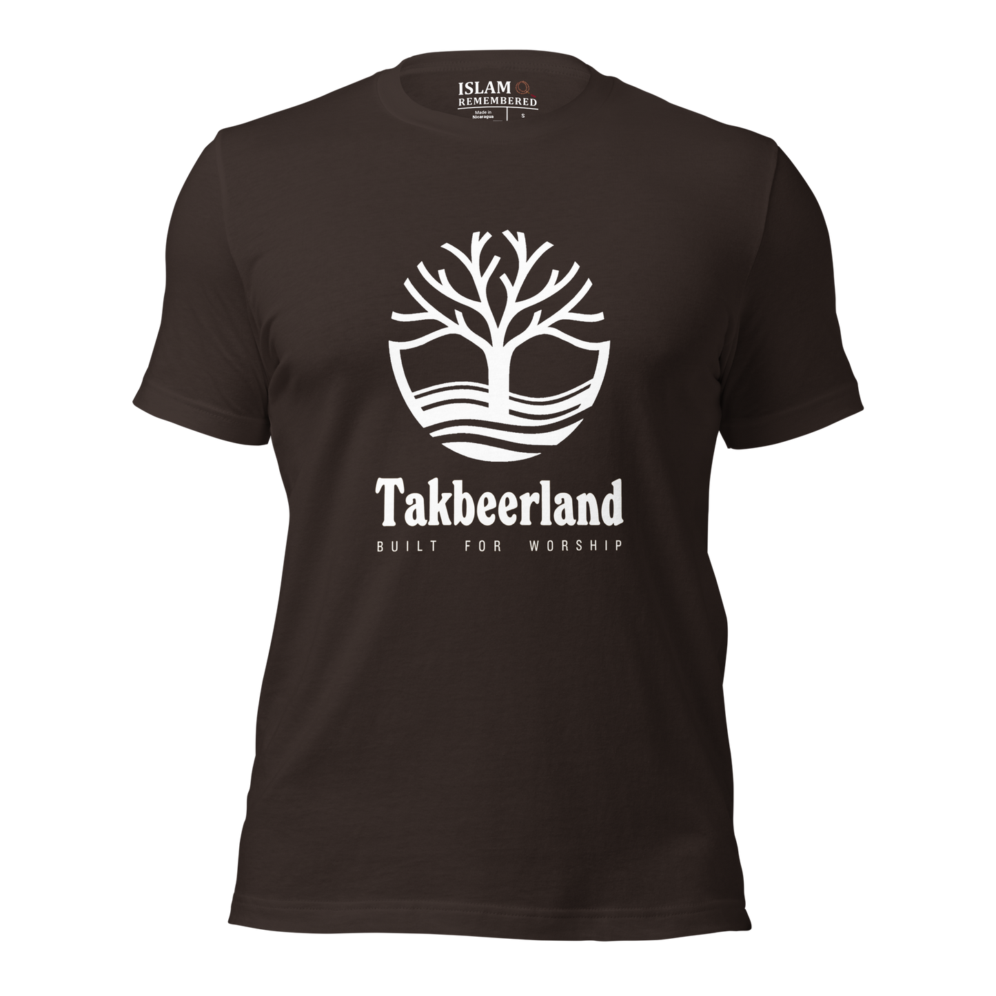 ADULT T-Shirt - TAKBEERLAND FULL LOGO (Centered/Large) - White