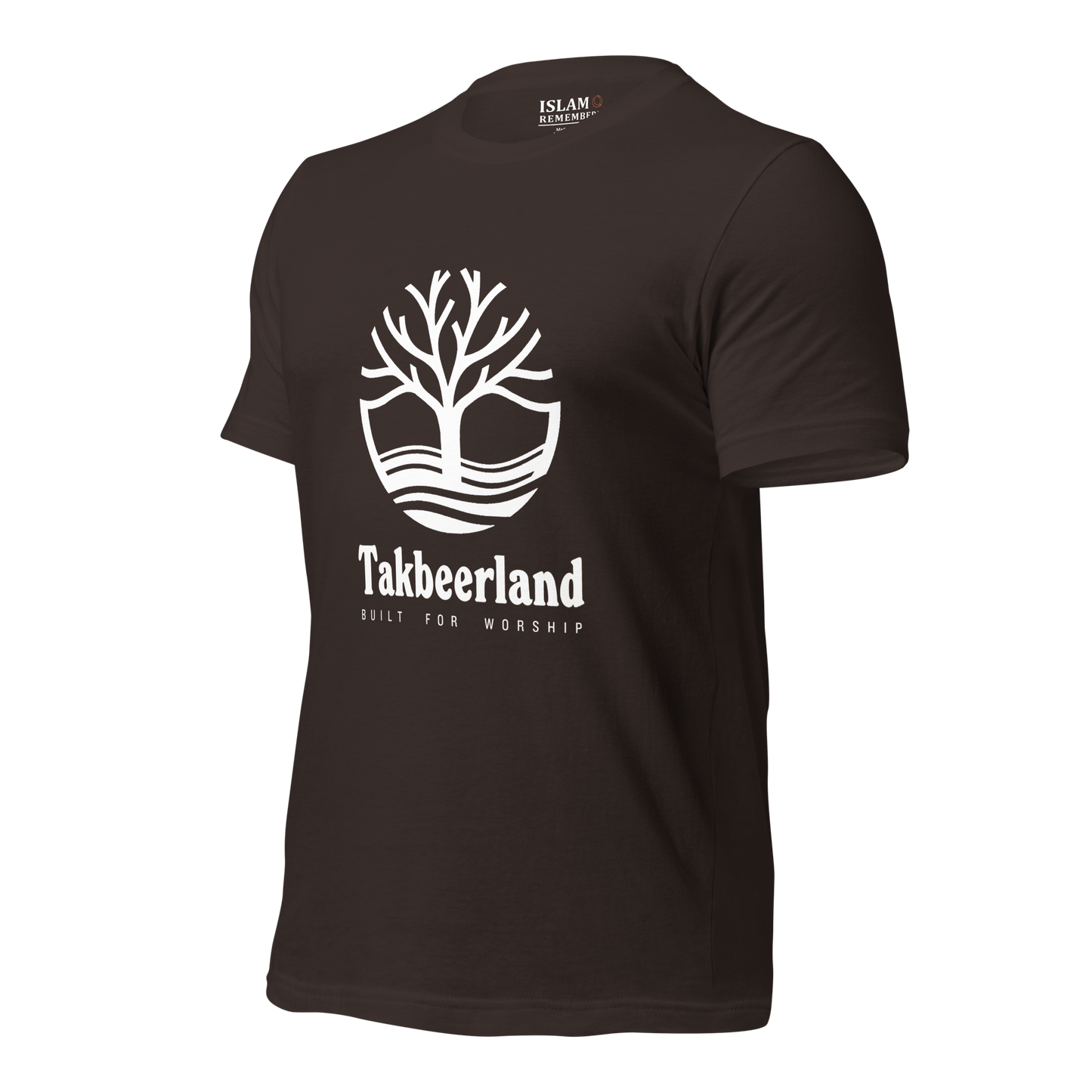 ADULT T-Shirt - TAKBEERLAND FULL LOGO (Centered/Large) - White