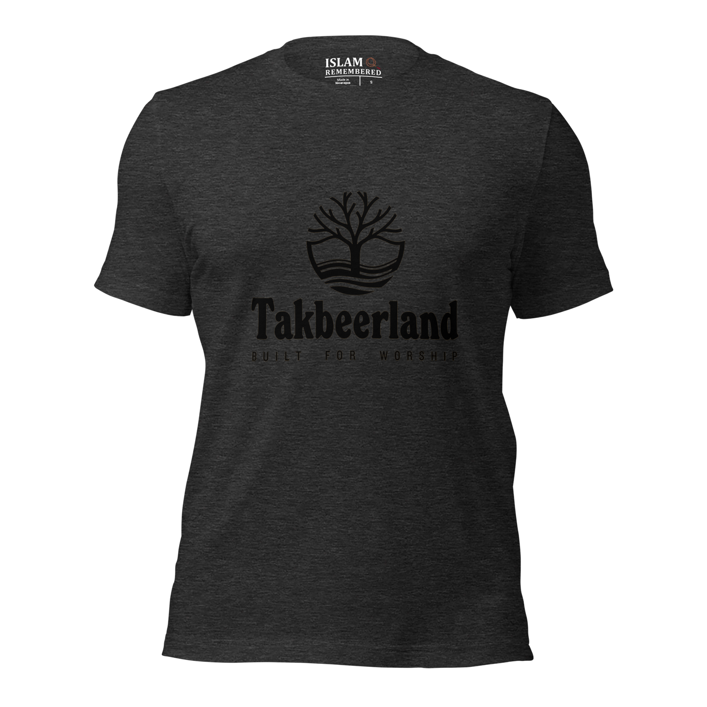 ADULT T-Shirt - TAKBEERLAND FULL LOGO (Centered/Medium) - Black