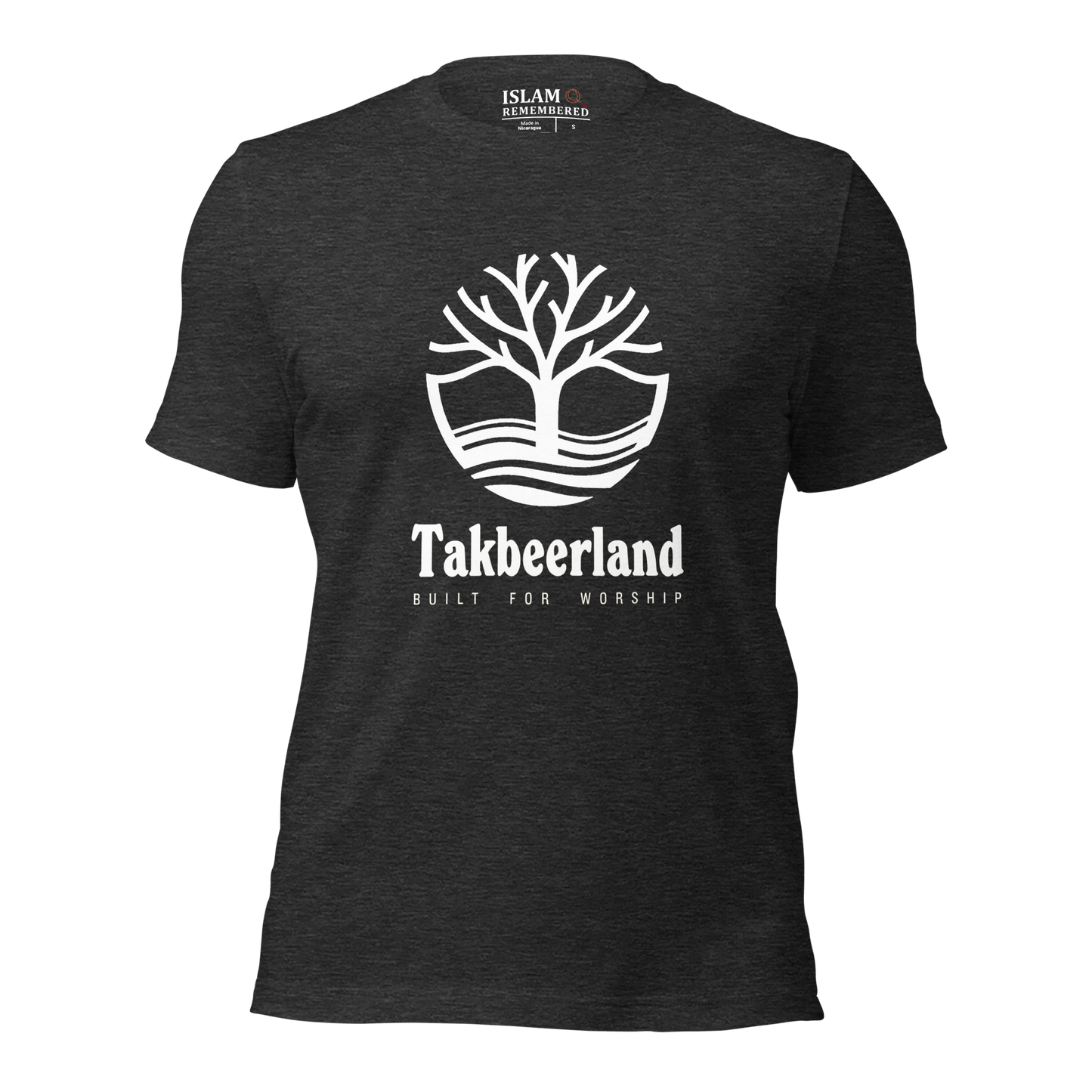 ADULT T-Shirt - TAKBEERLAND FULL LOGO (Centered/Large) - White